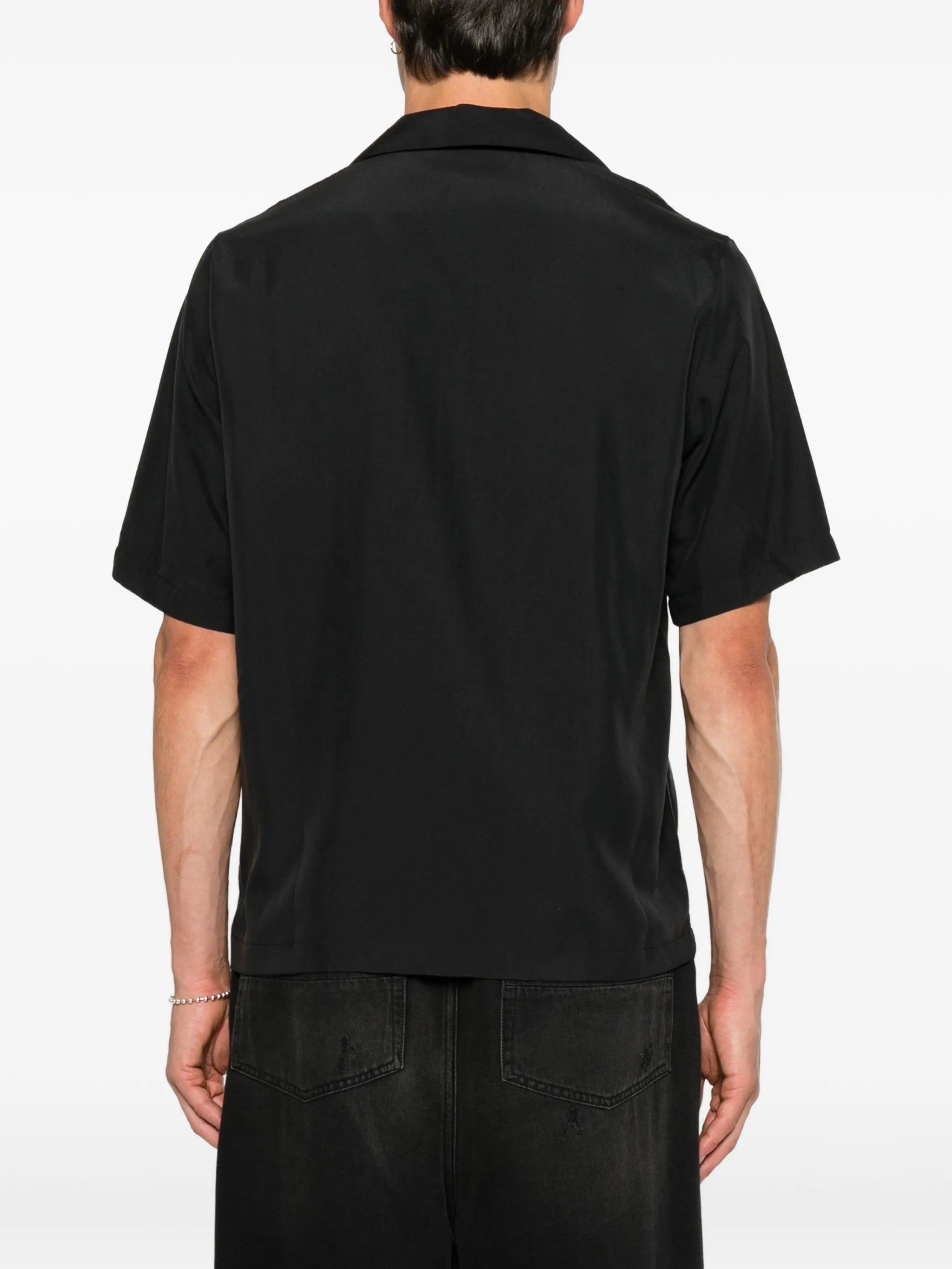 logo-embroidered camp-collar shirt