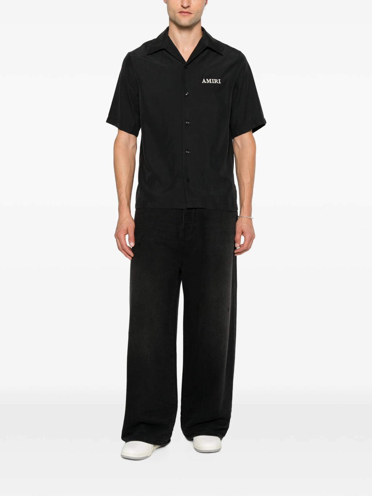 logo-embroidered camp-collar shirt