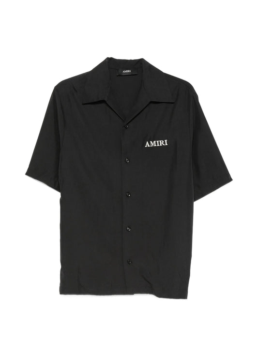 logo-embroidered camp-collar shirt