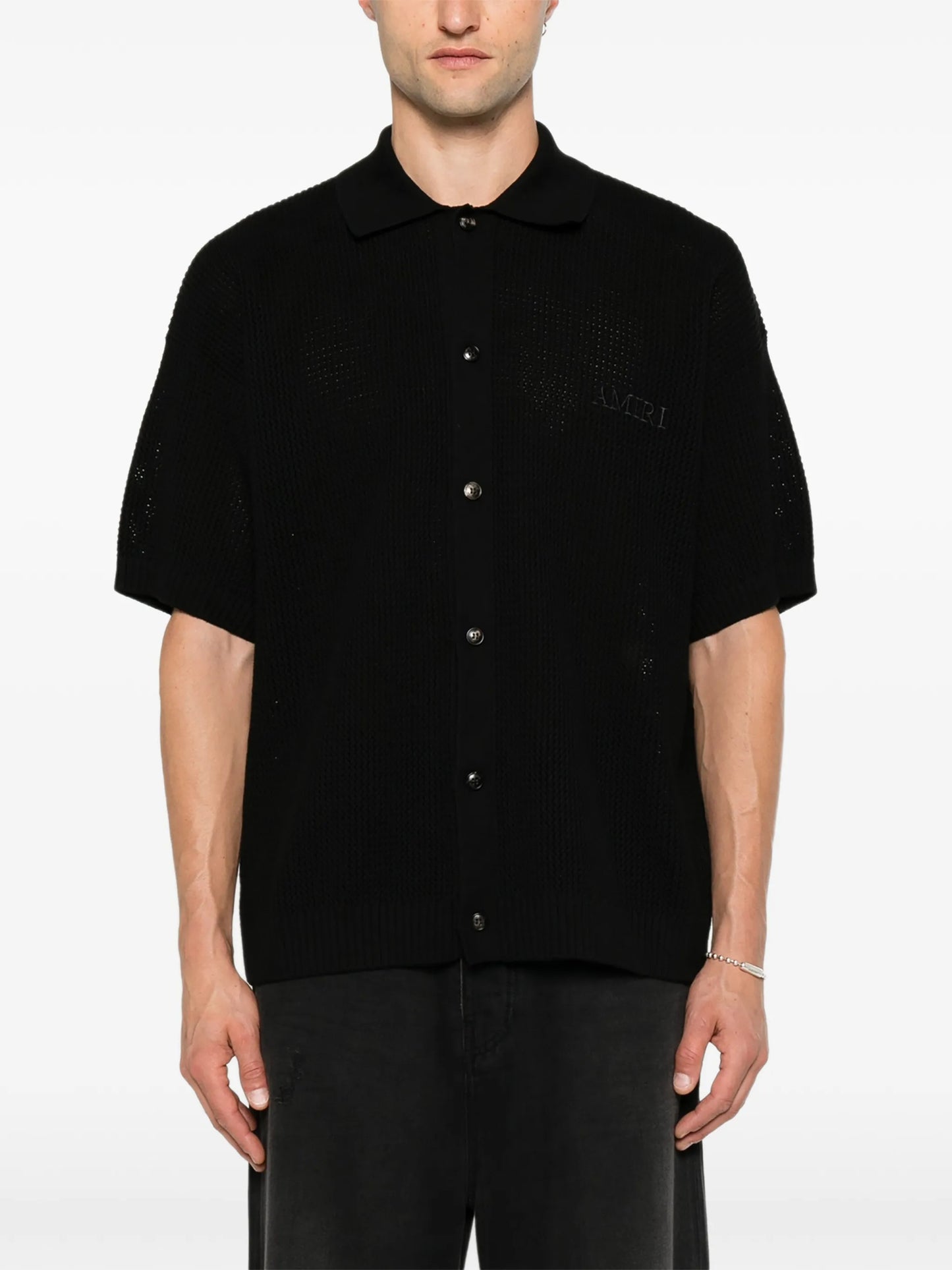 crochet short-sleeve shirt
