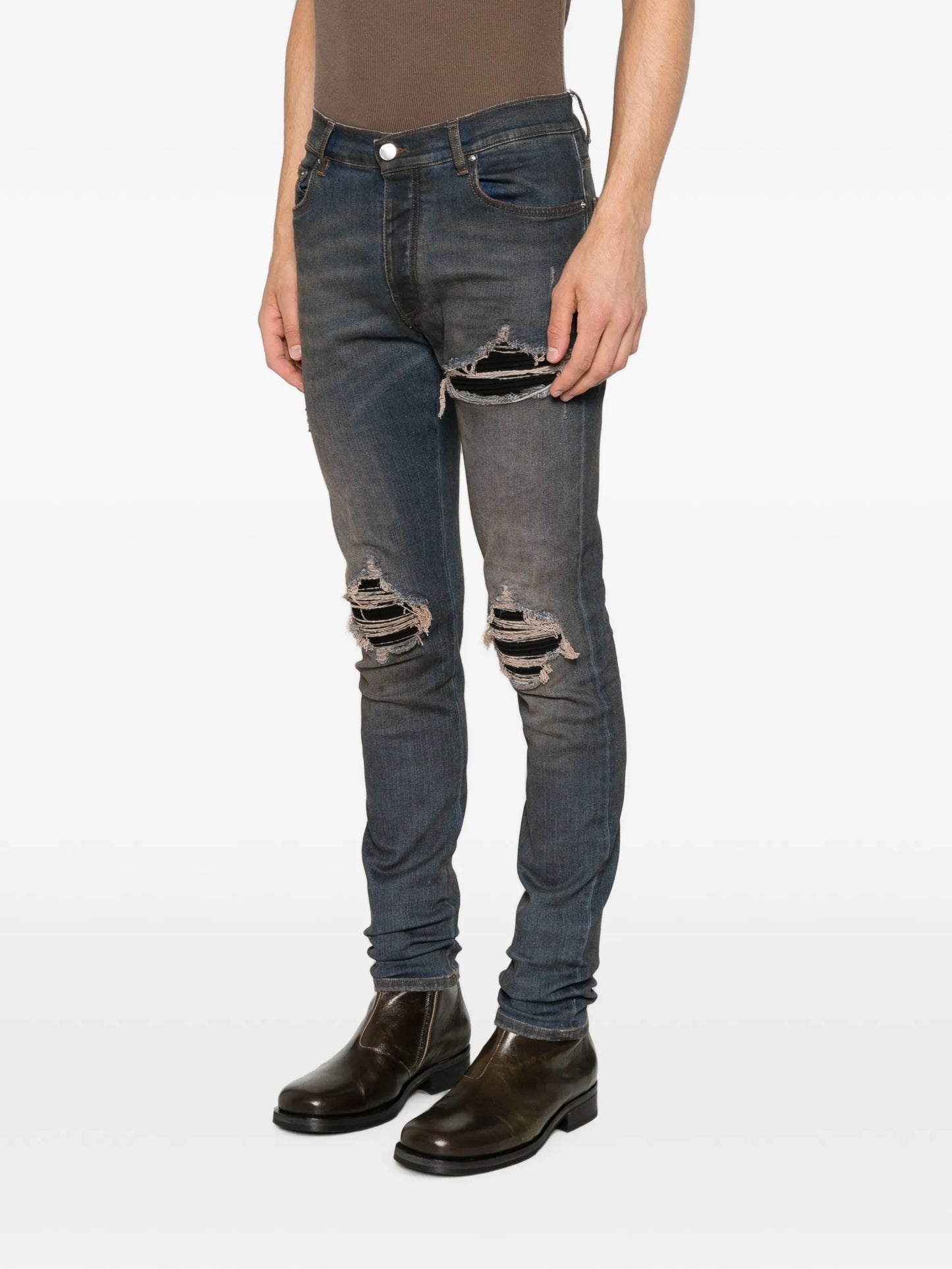 Ultrasuede MX1 distressed slim-fit jeans