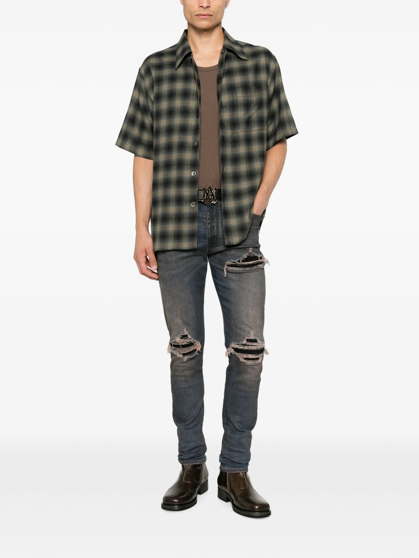 Ultrasuede MX1 distressed slim-fit jeans