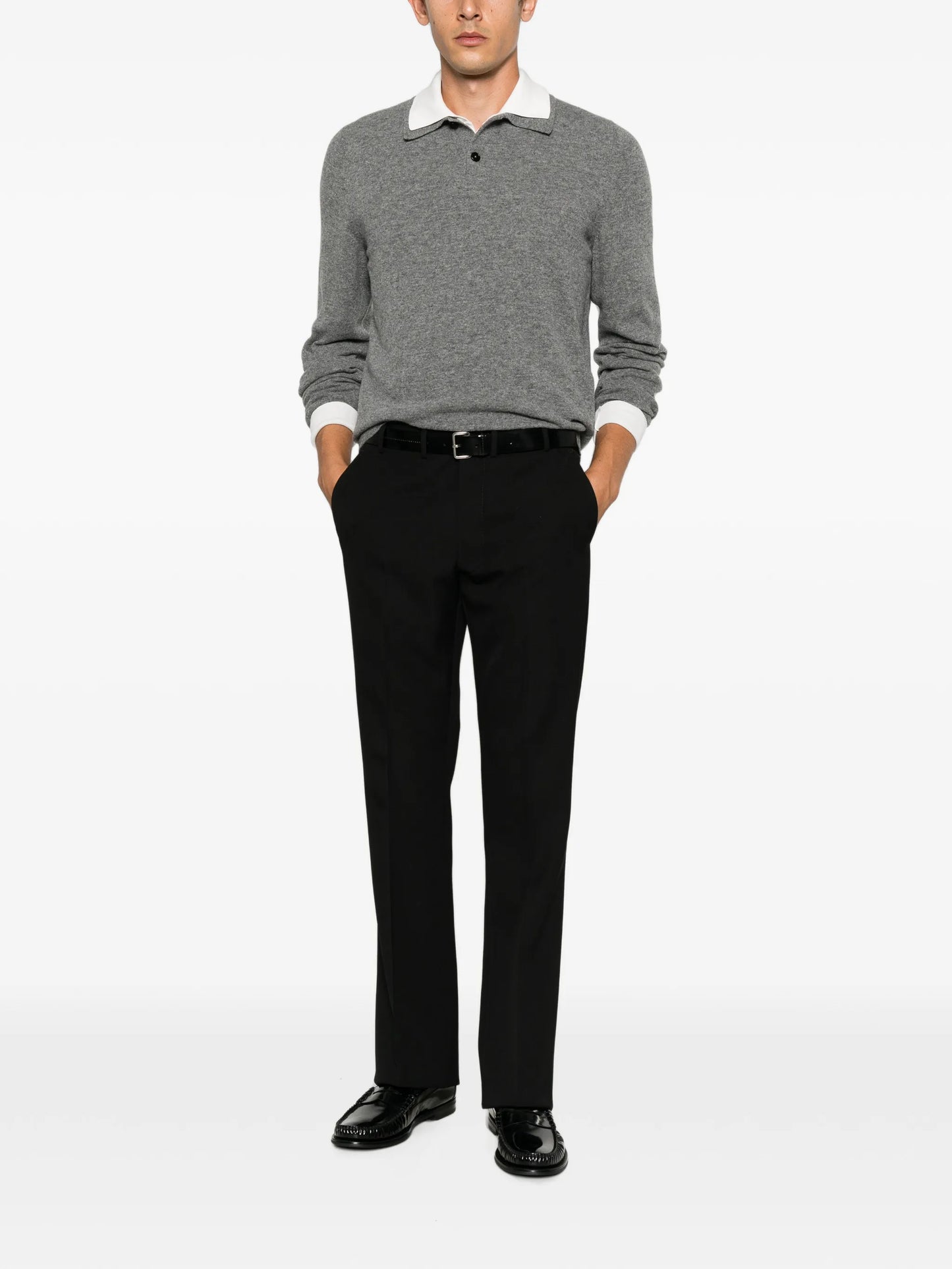 compact-gabardine straight-leg trousers