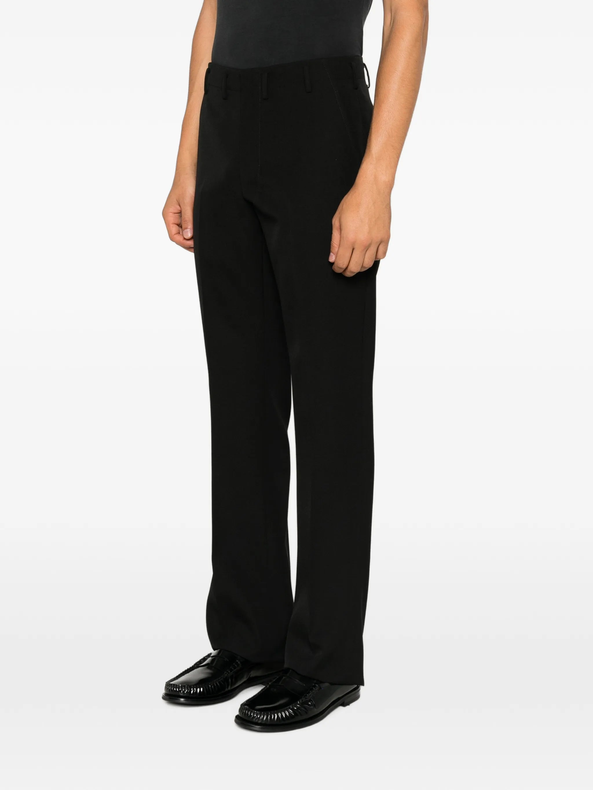 compact-gabardine straight-leg trousers