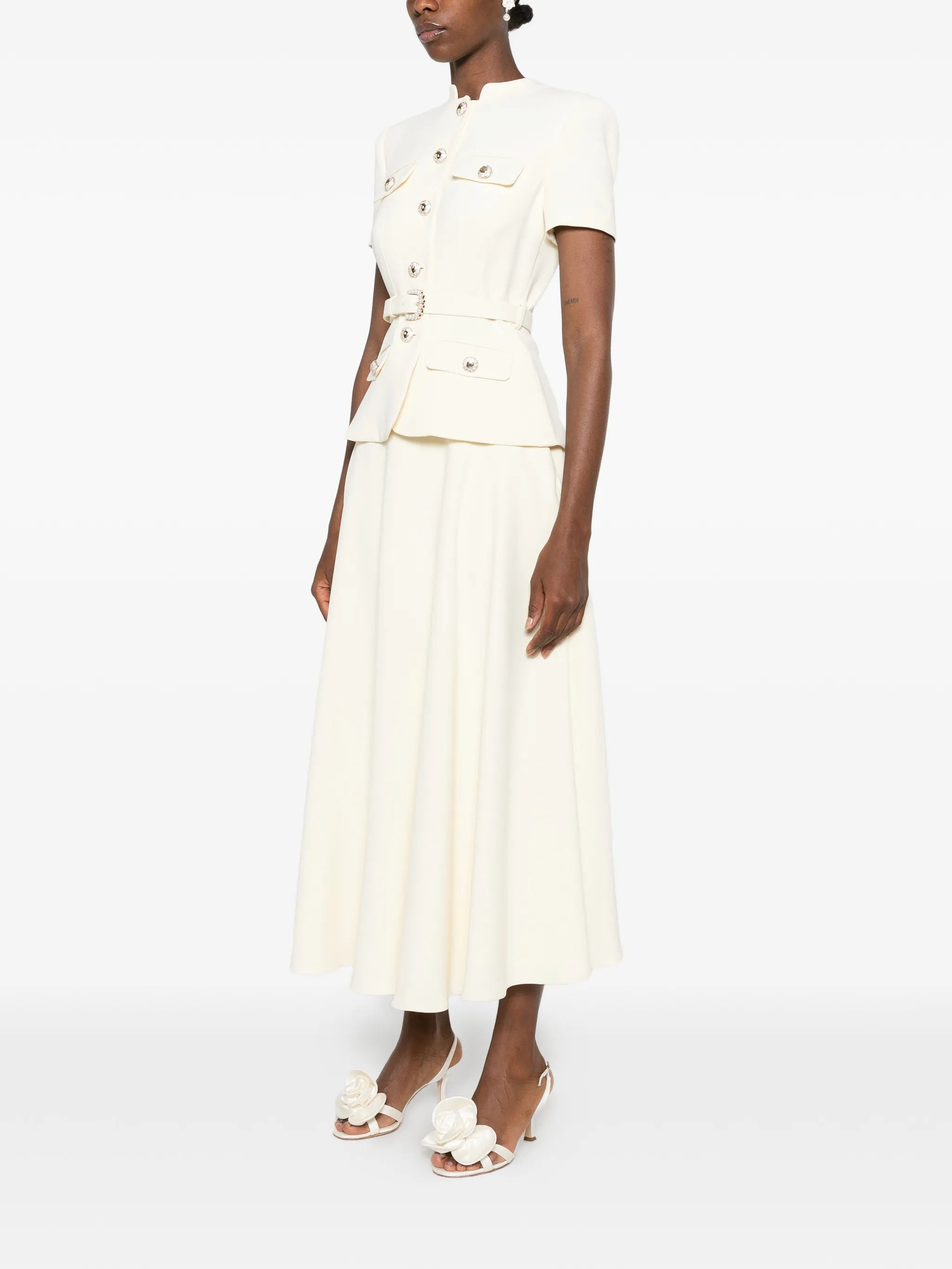 crepe tailored midi dress