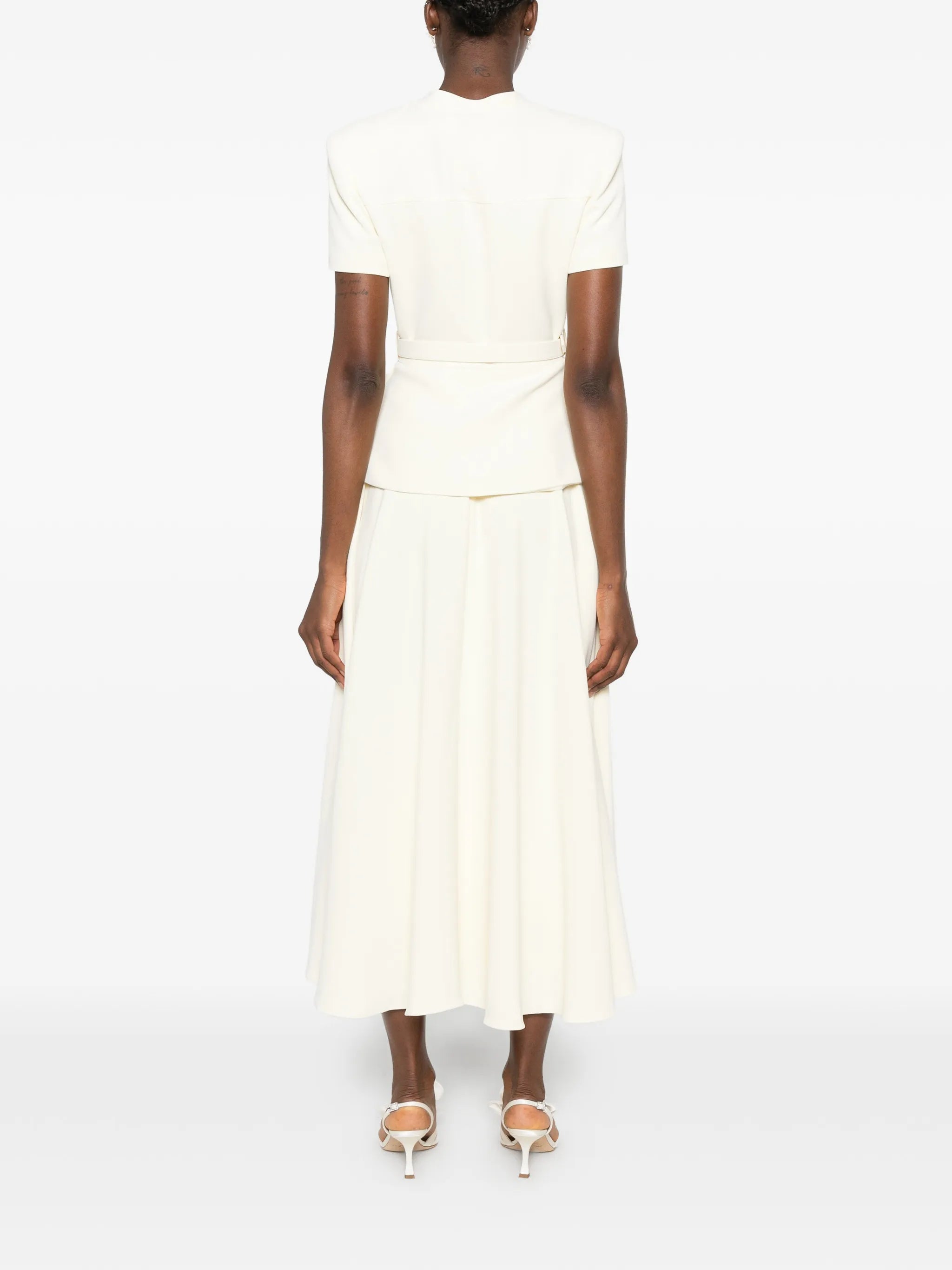 crepe tailored midi dress
