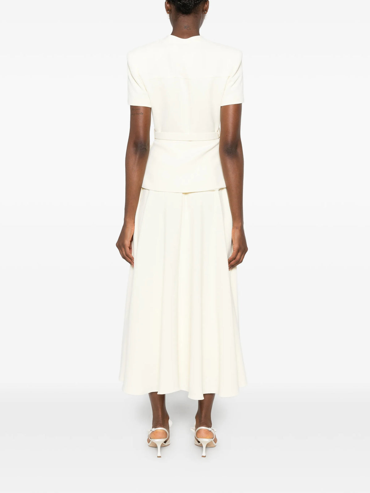 crepe tailored midi dress