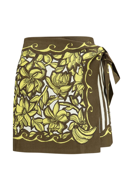 Mona wrap-style mini skirt