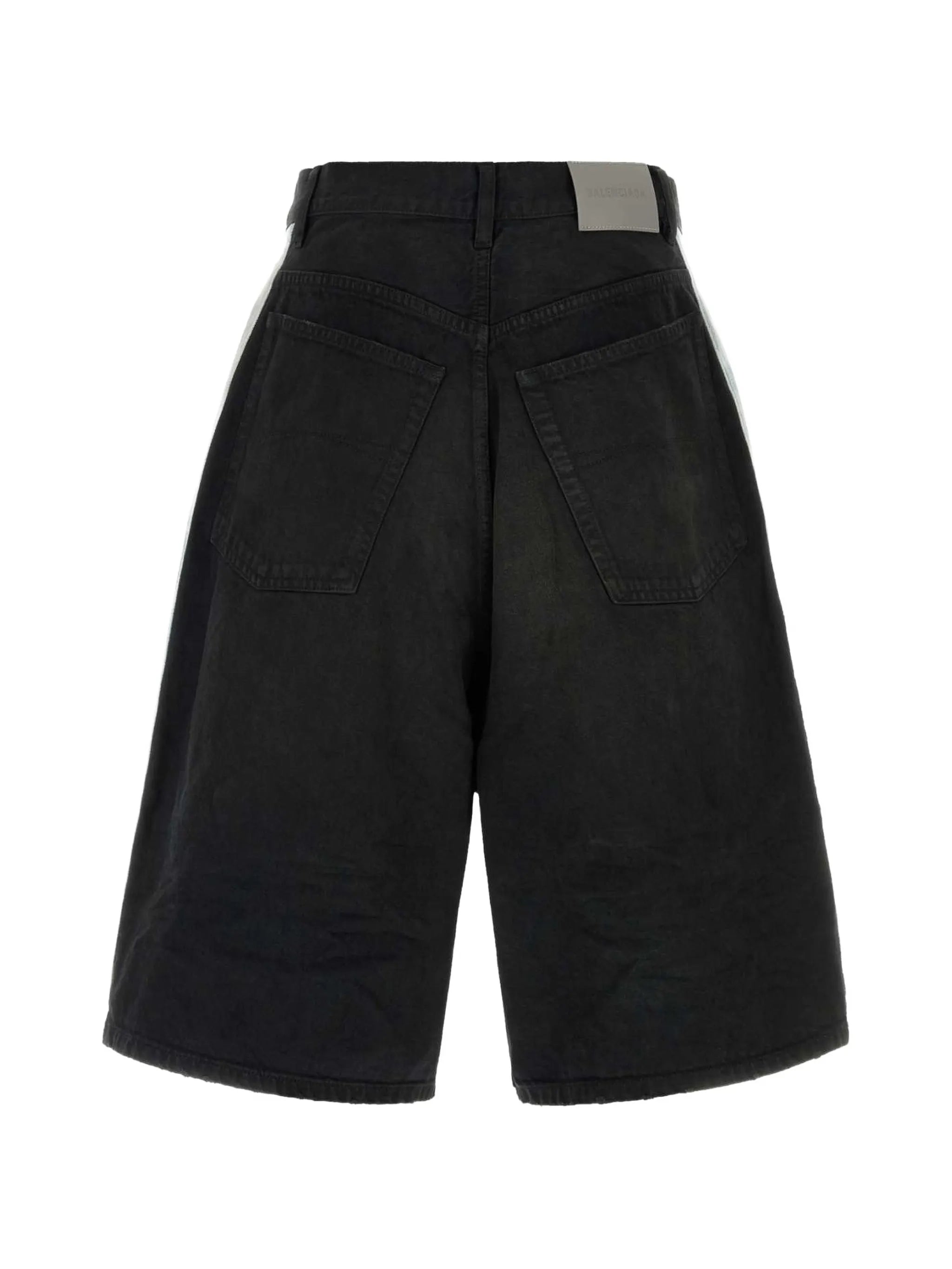 logo-print denim shorts