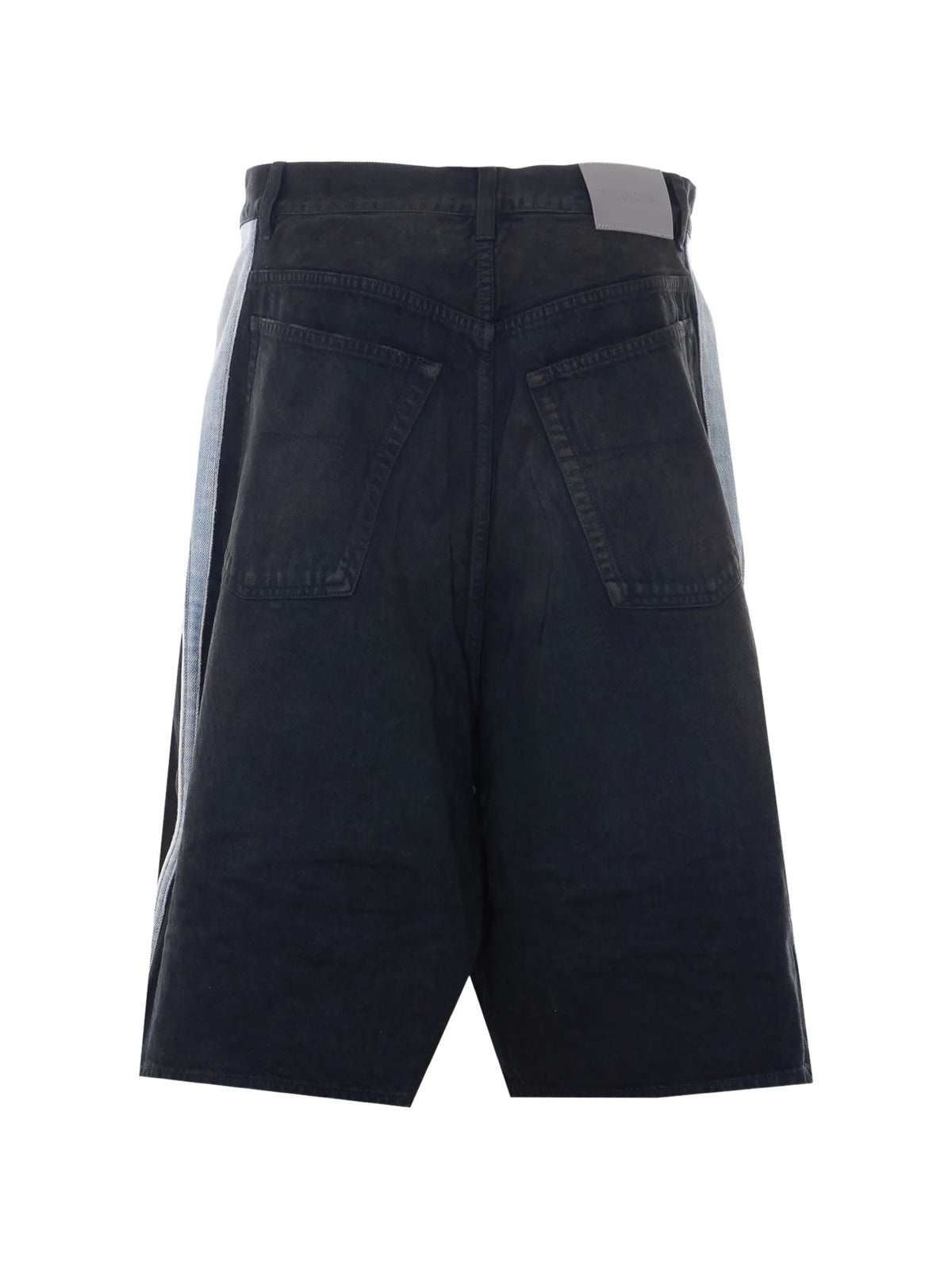 piping detail denim shorts