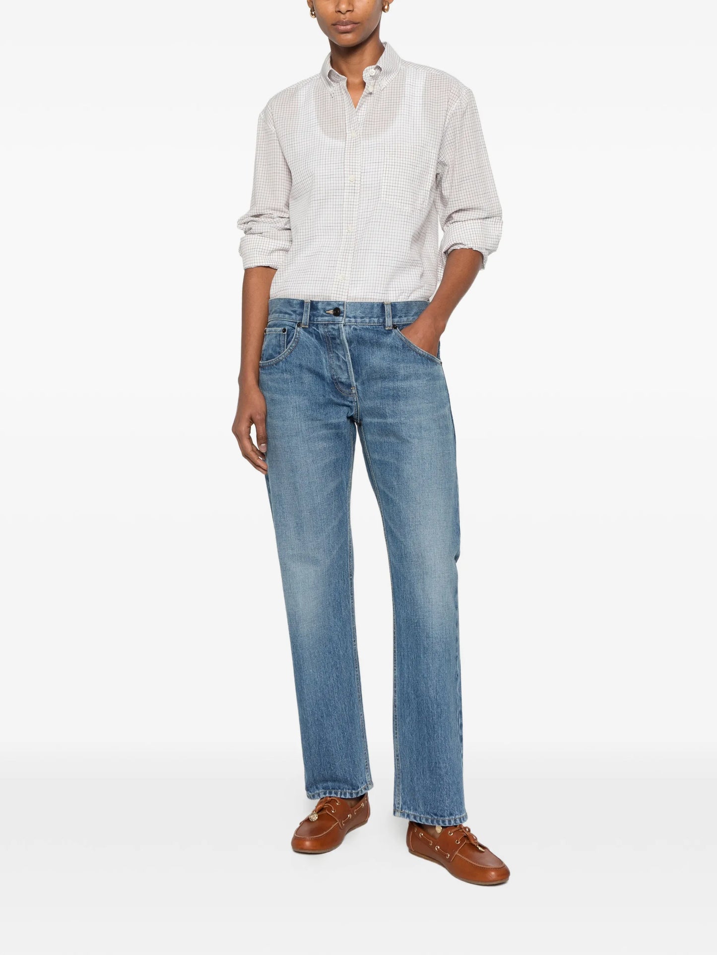 Dalan check-pattern long-sleeve shirt