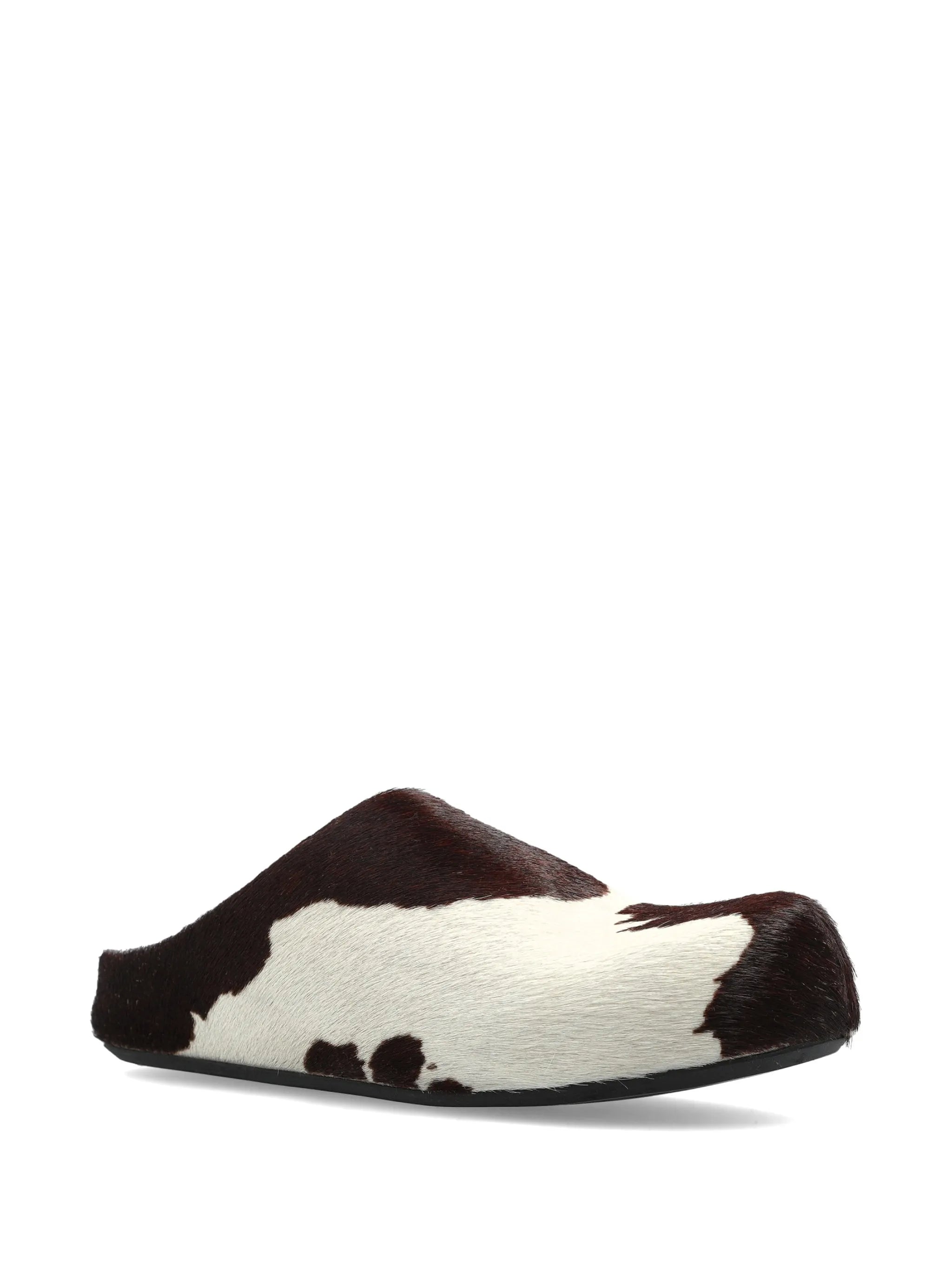 cow-print ponyhair Fussbett sabots