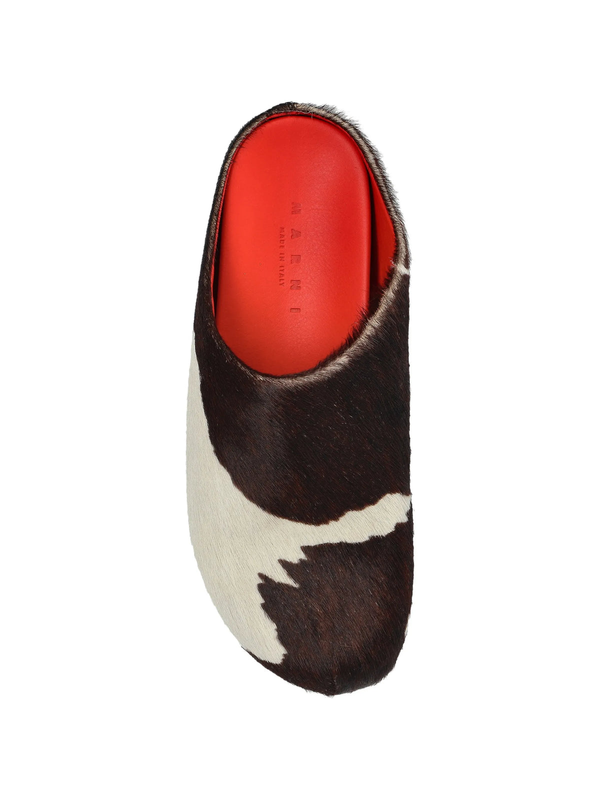 cow-print ponyhair Fussbett sabots