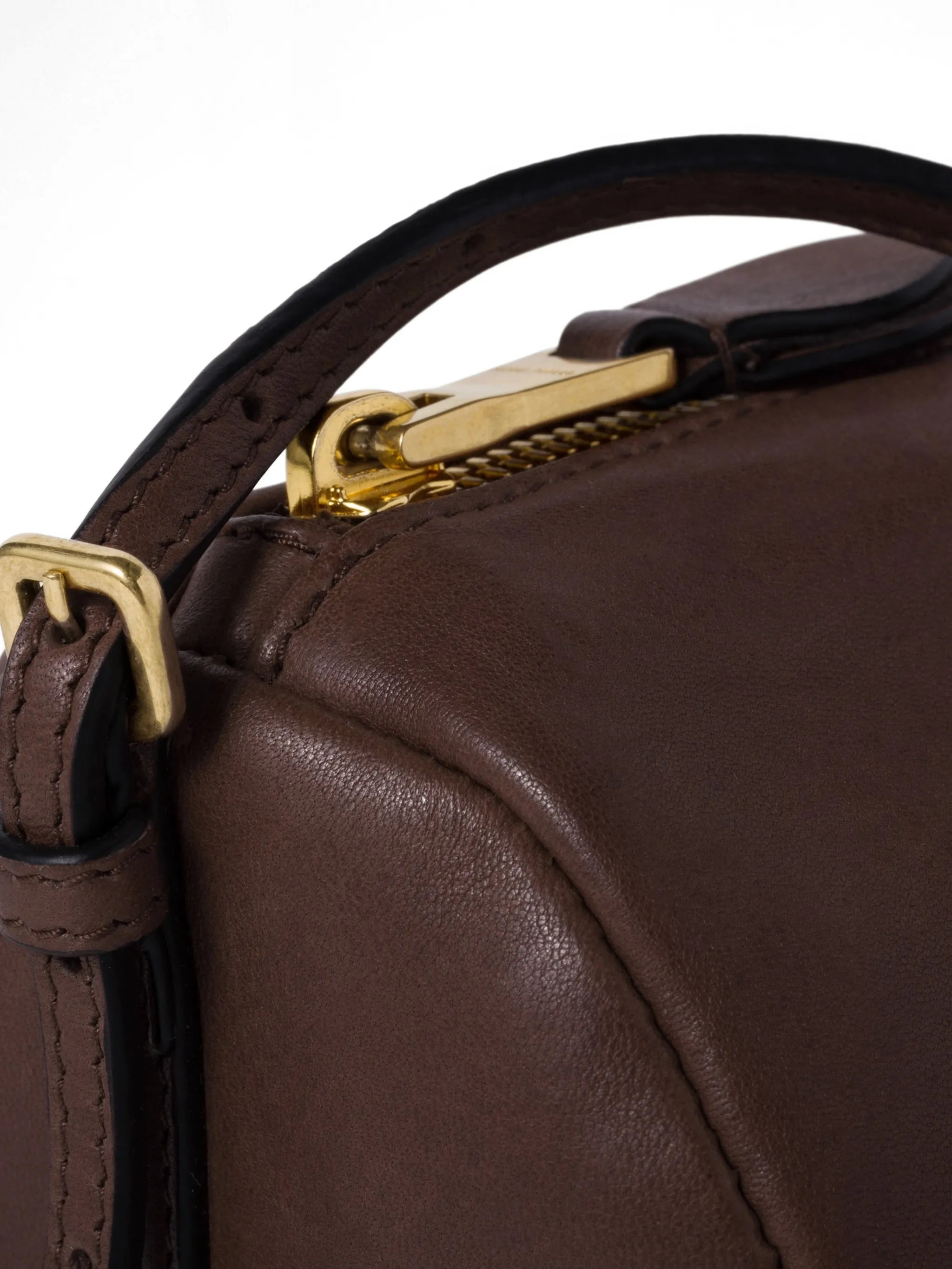 logo-embossed leather pouch