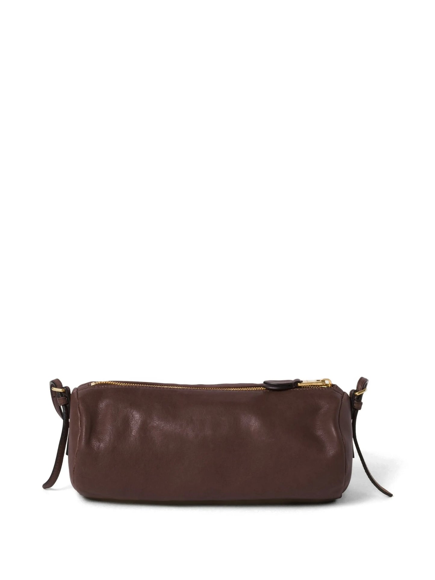 logo-embossed leather pouch