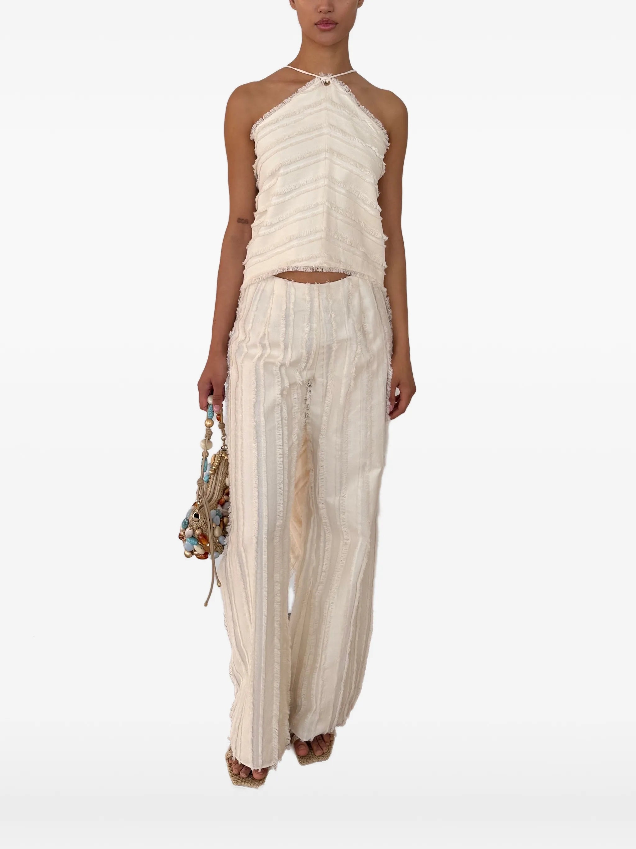 Venezia fringed halterneck top