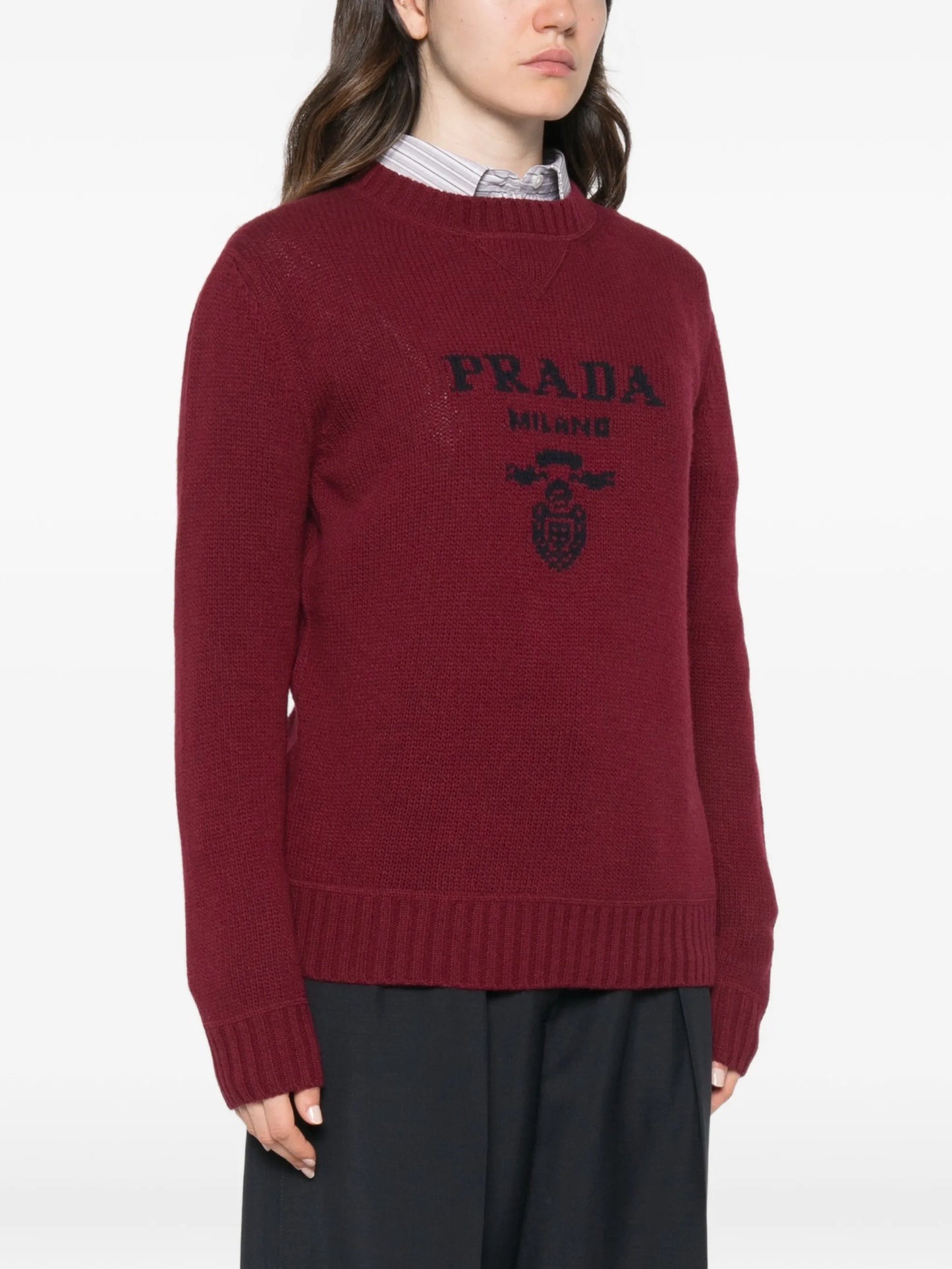 logo-intarsia sweater