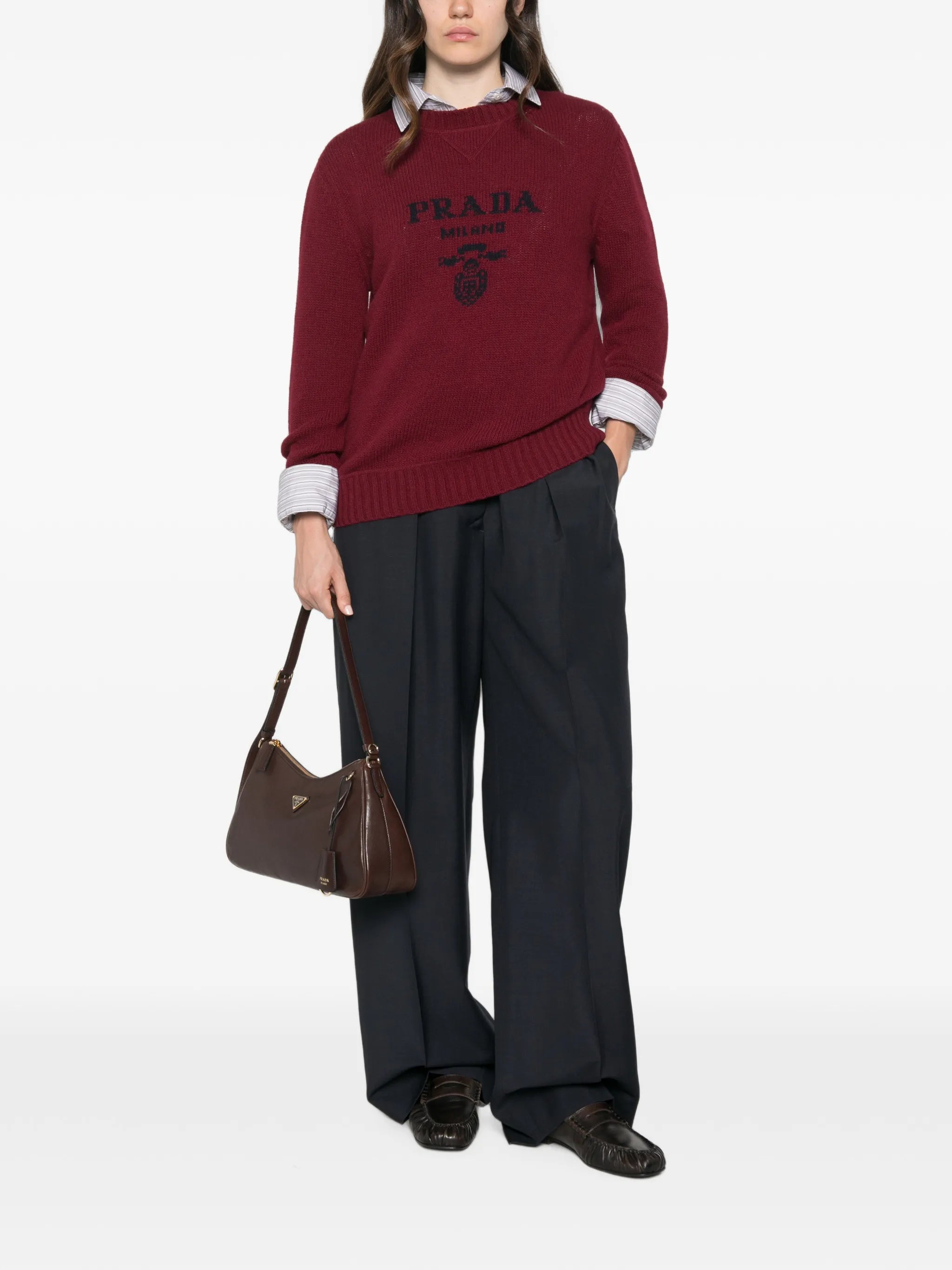 logo-intarsia sweater