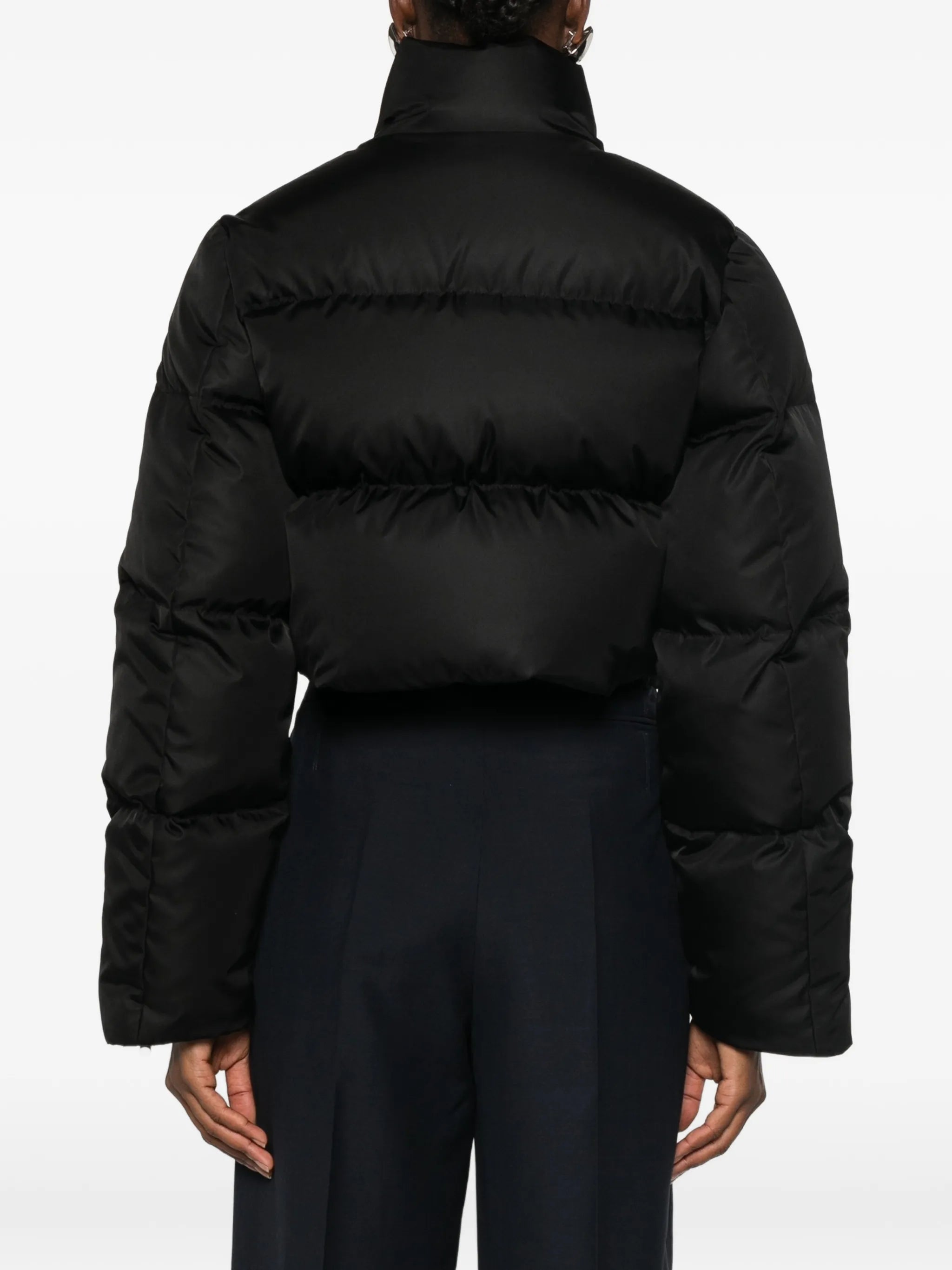 Re-Nylon cropped puffer jacket
