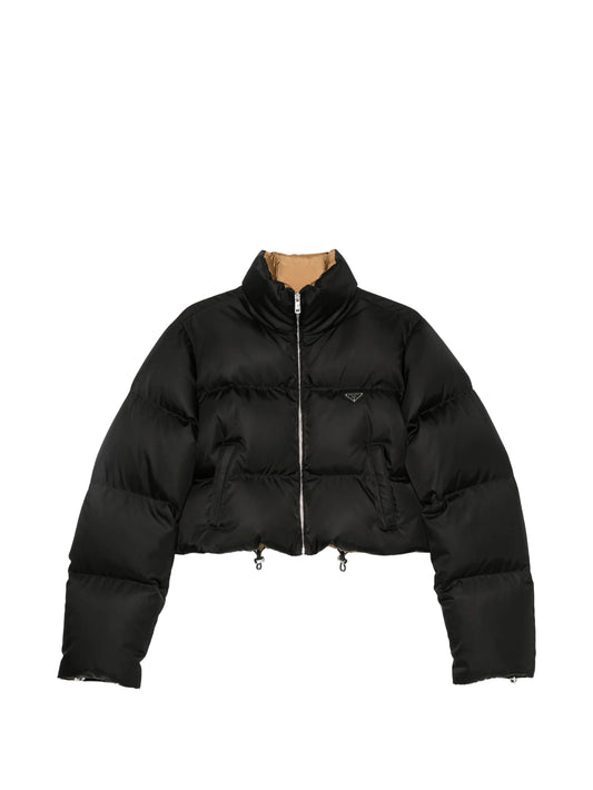 Re-Nylon cropped puffer jacket