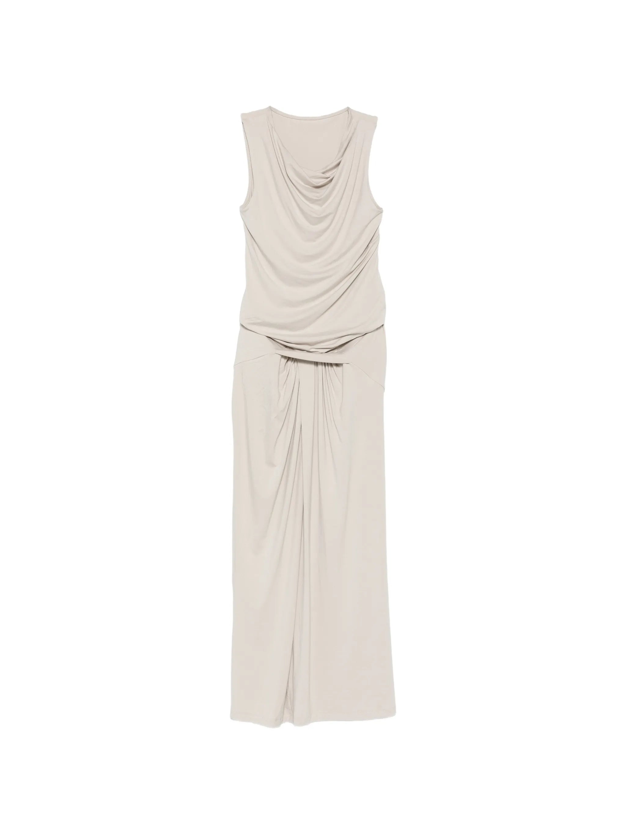 sleeveless draped maxi dress