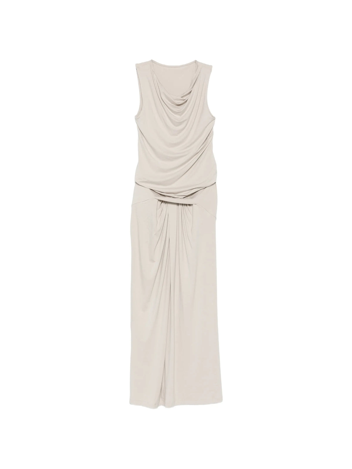 sleeveless draped maxi dress