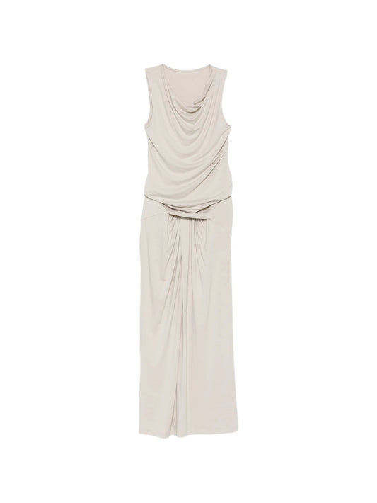 sleeveless draped maxi dress