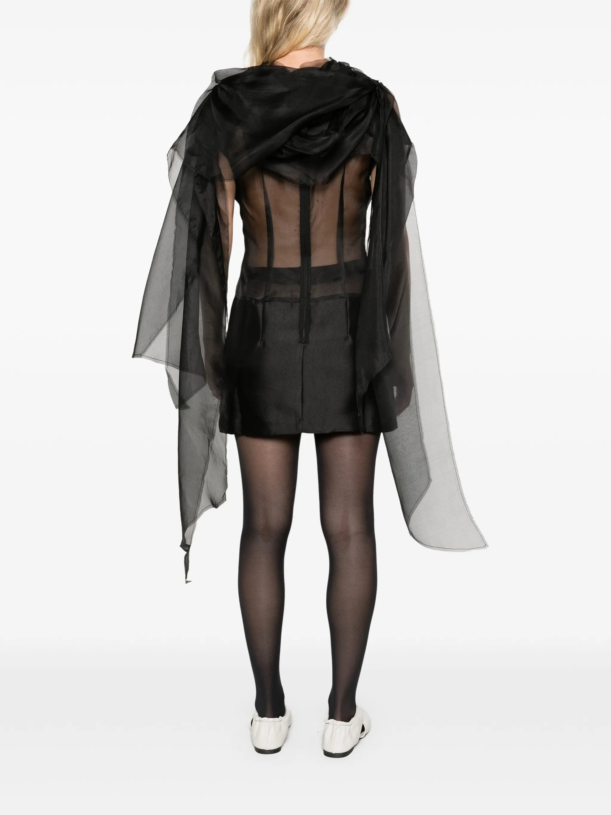 Shift dress black satin
