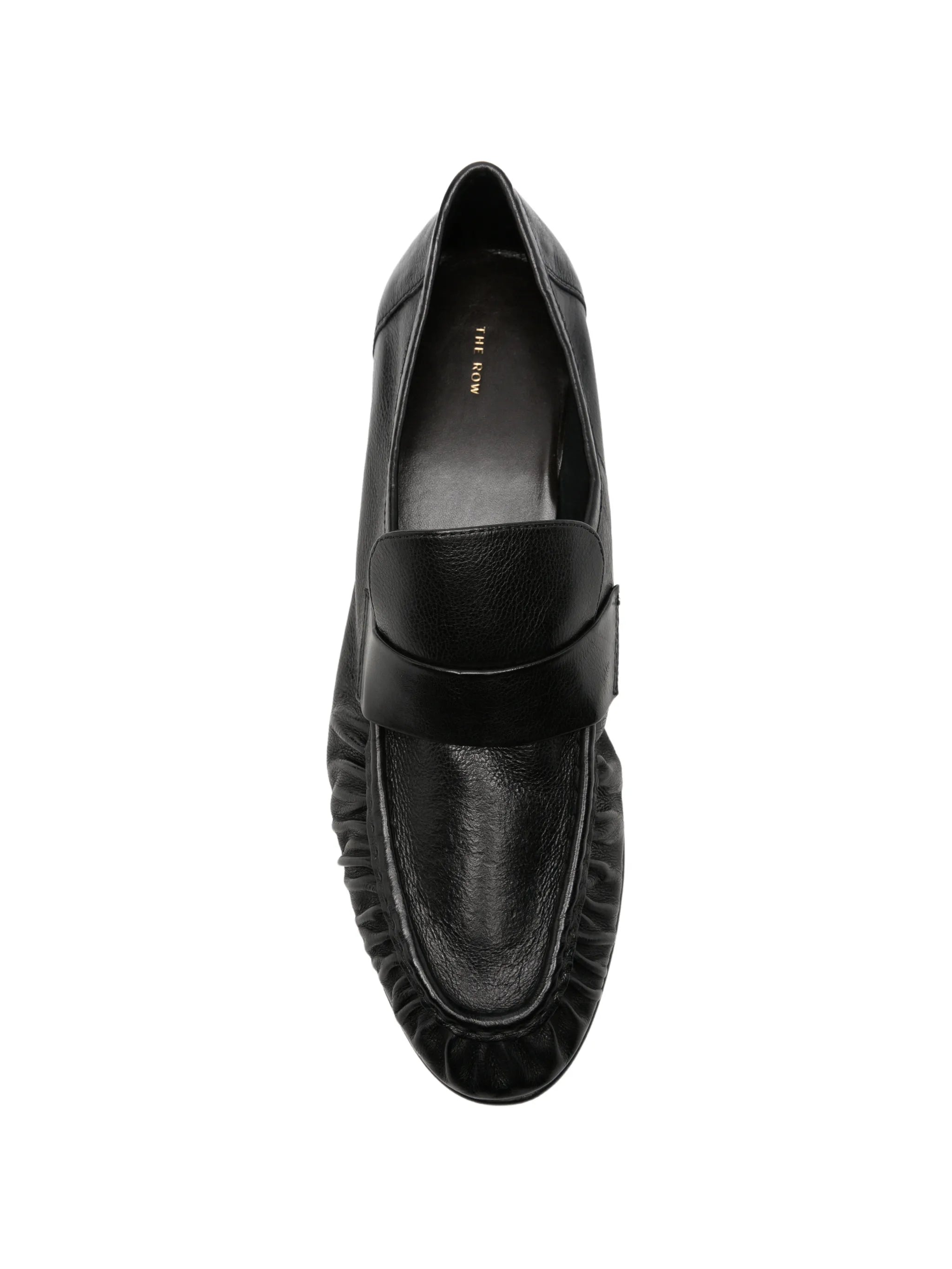 ruched leather loafers