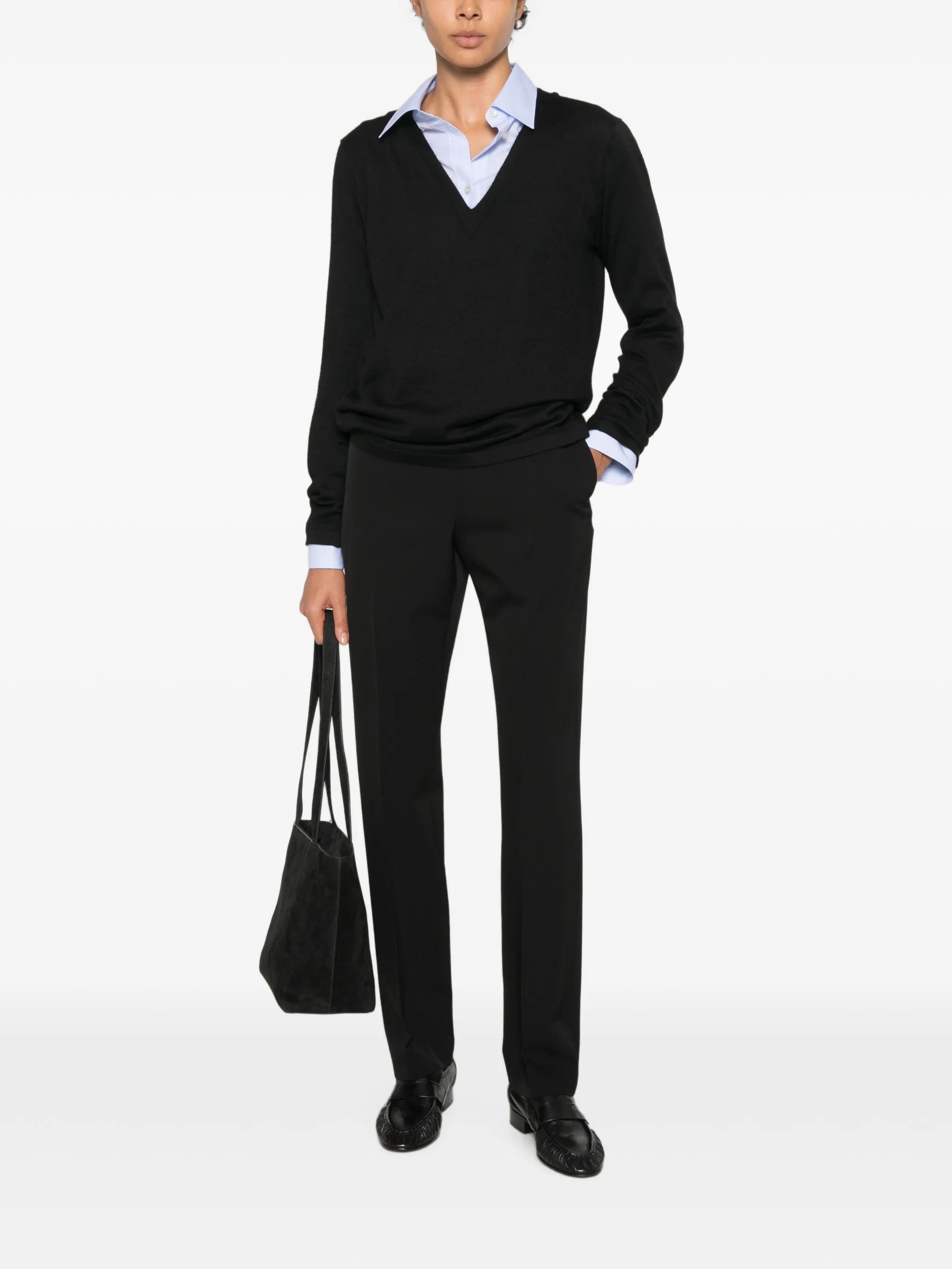 Cyril front-pleat trousers