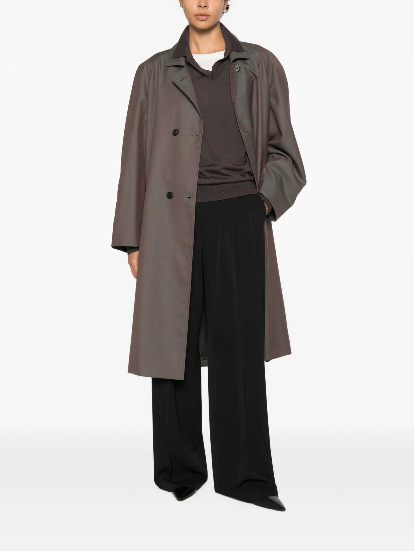 pleated wide-leg trousers