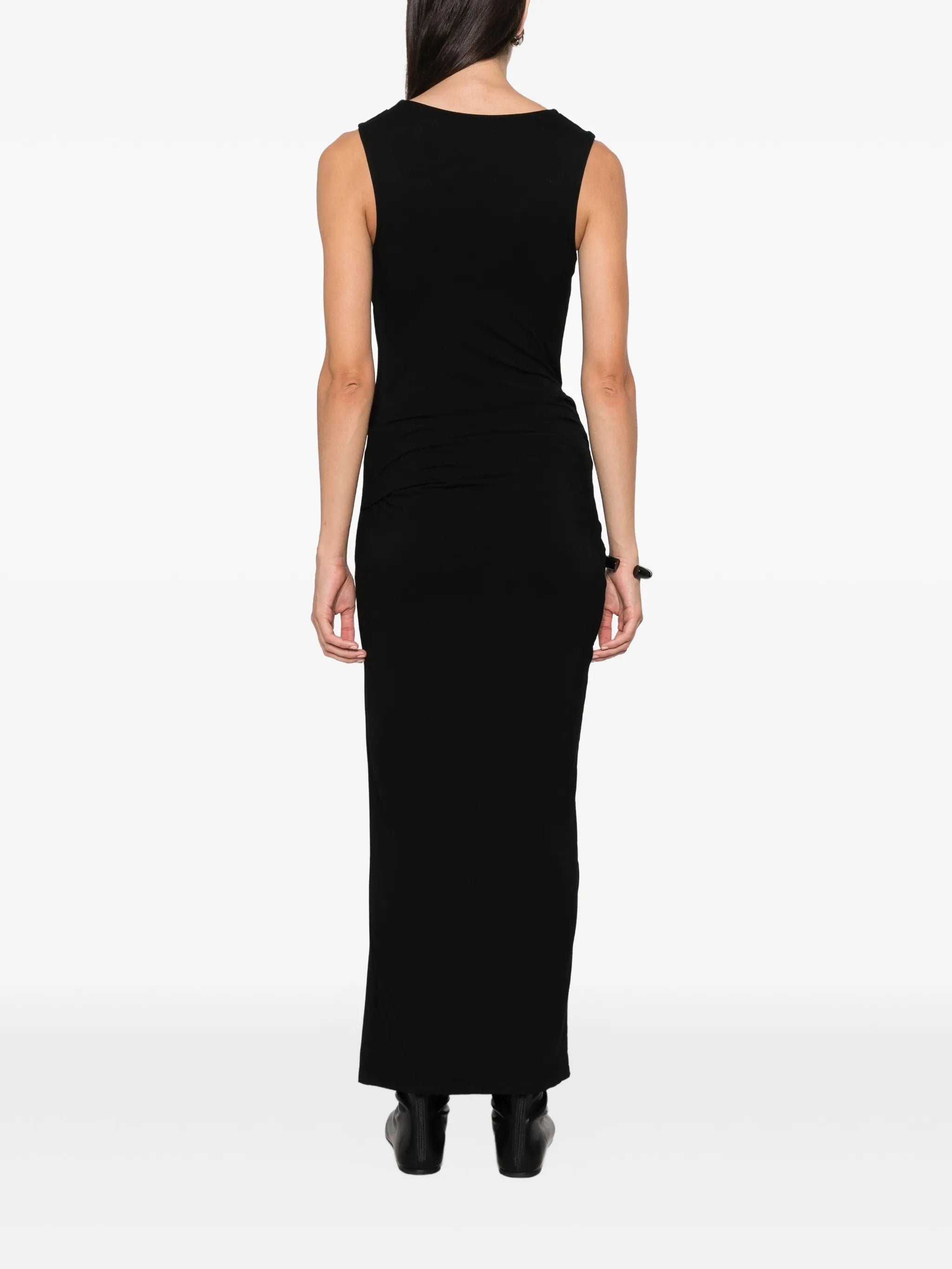 draped sleeveless maxi dress