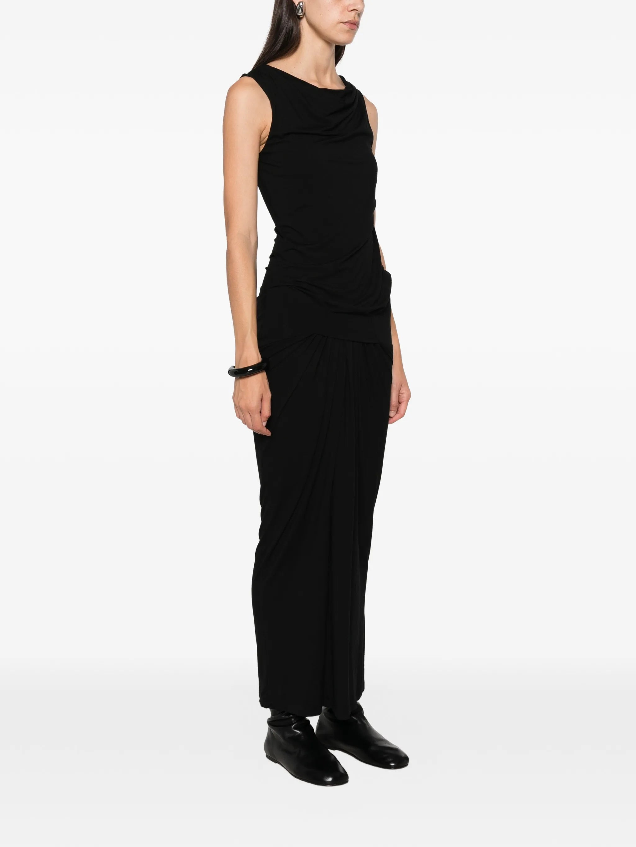 draped sleeveless maxi dress