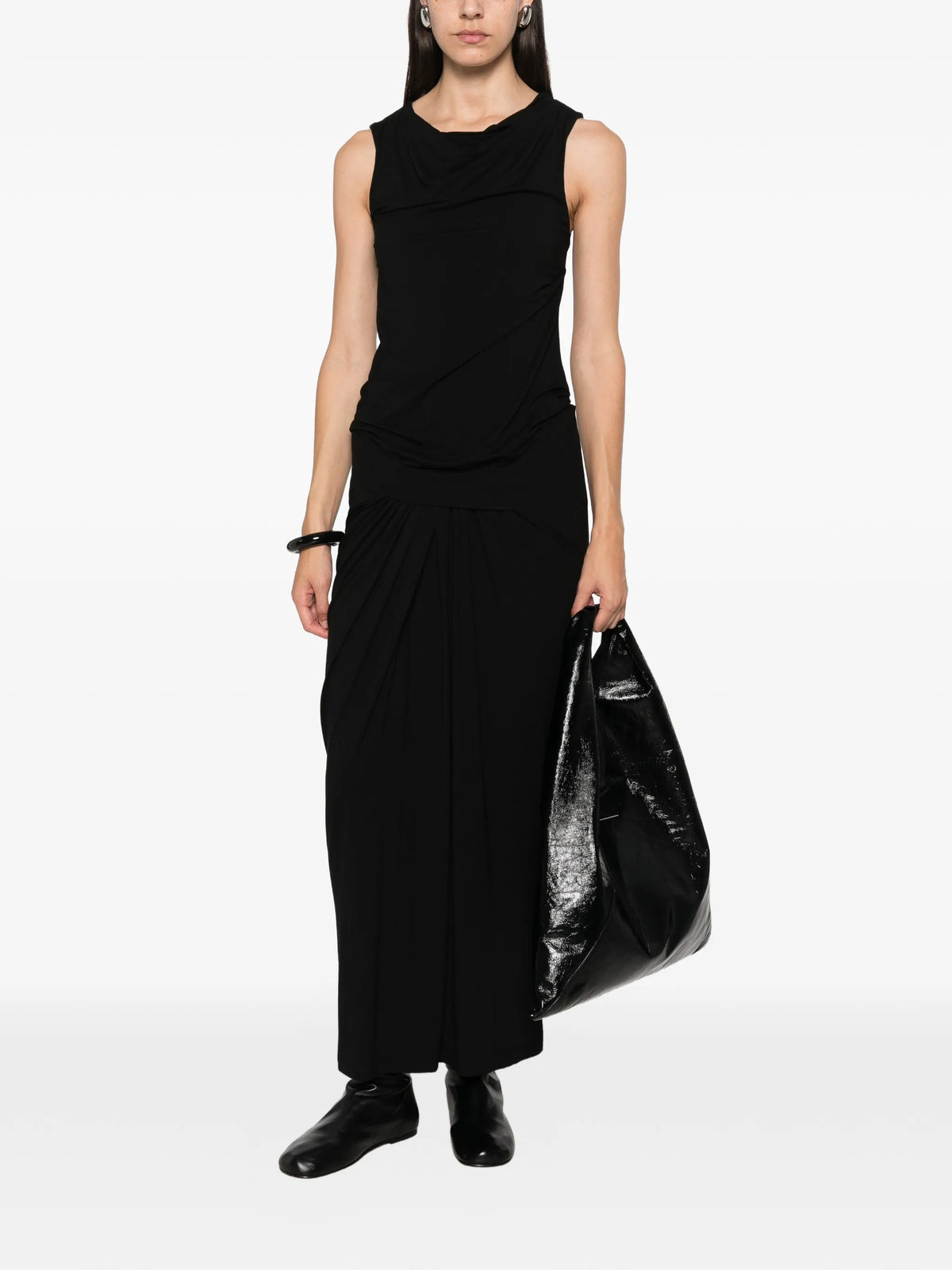 draped sleeveless maxi dress