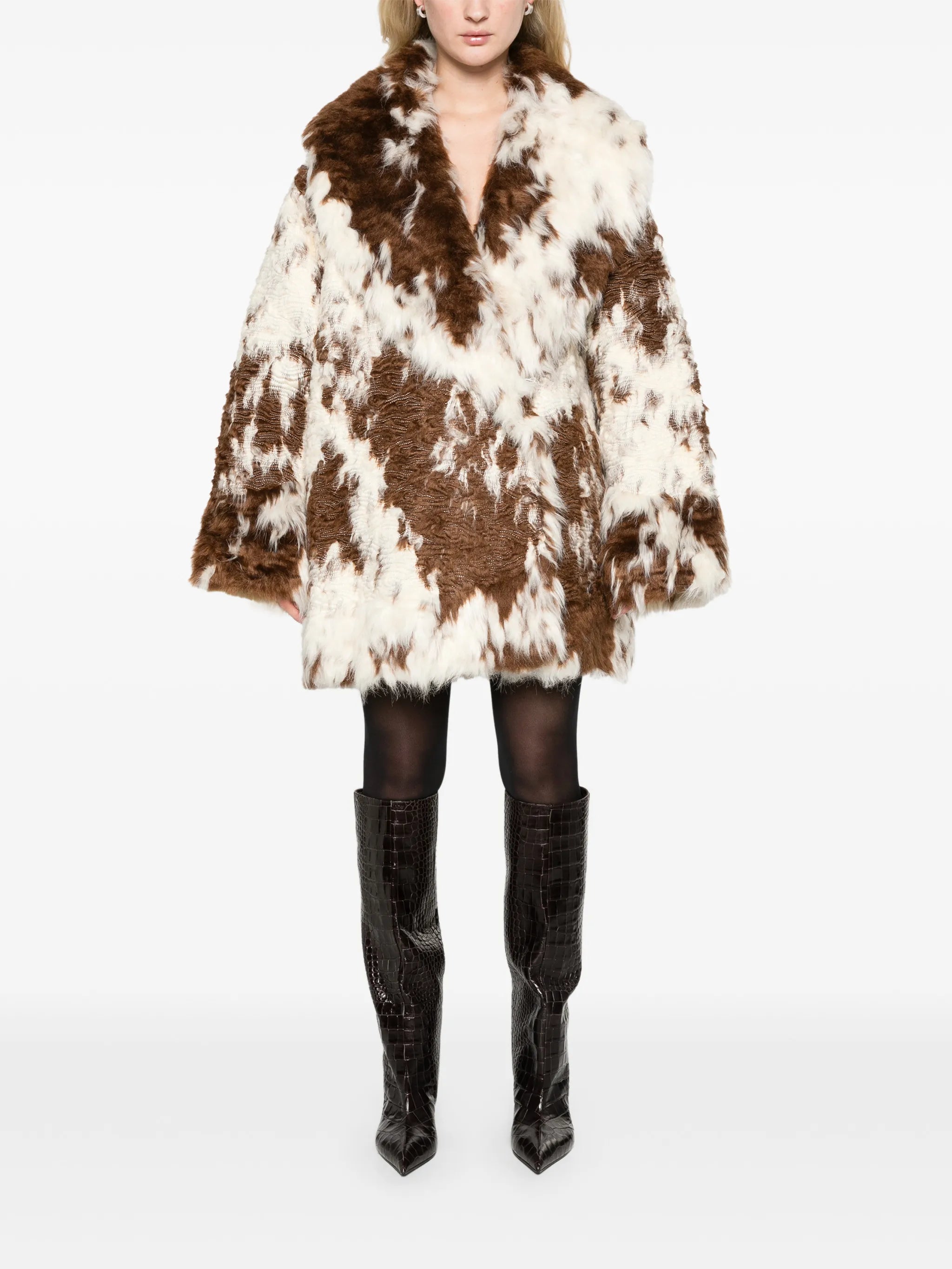 Heft fur coat flecked