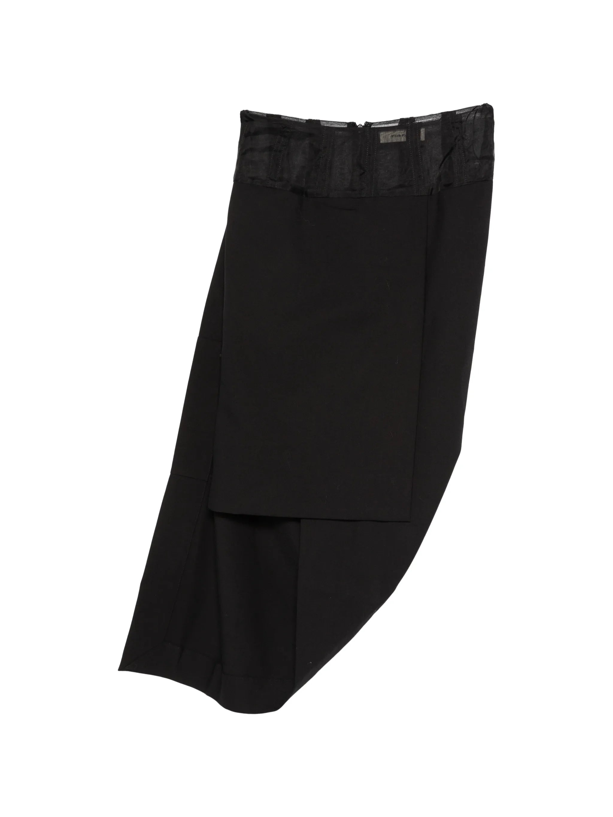 tailored drape skirt black
