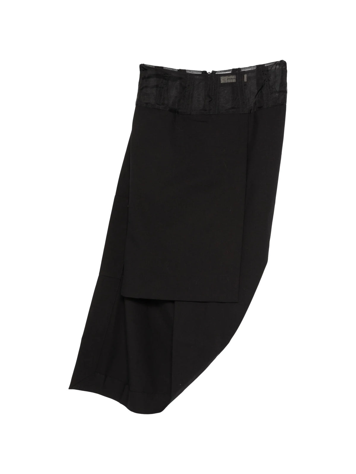 tailored drape skirt black