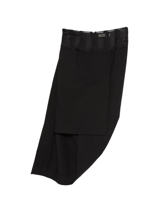 tailored drape skirt black
