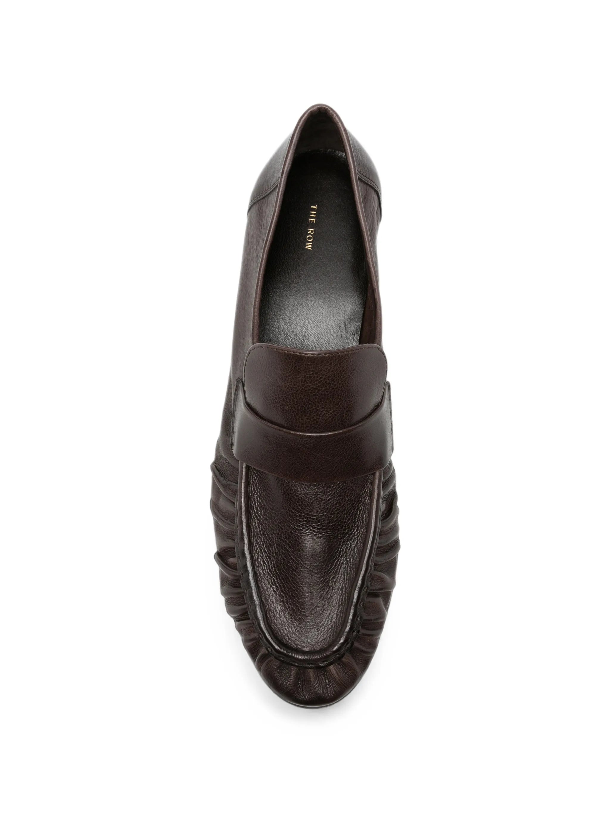ruched leather loafers