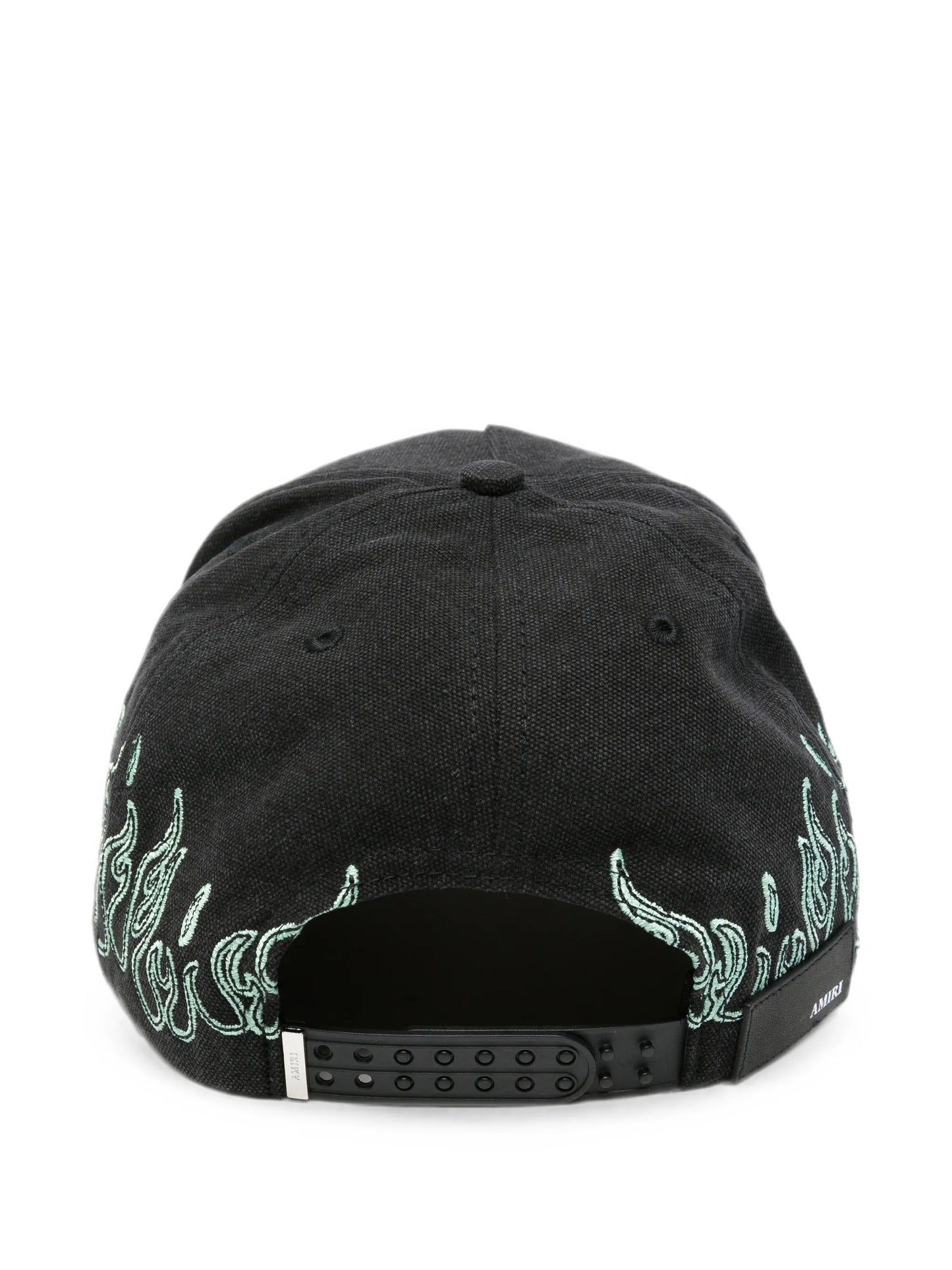 flame-embroidered logo-patch baseball cap