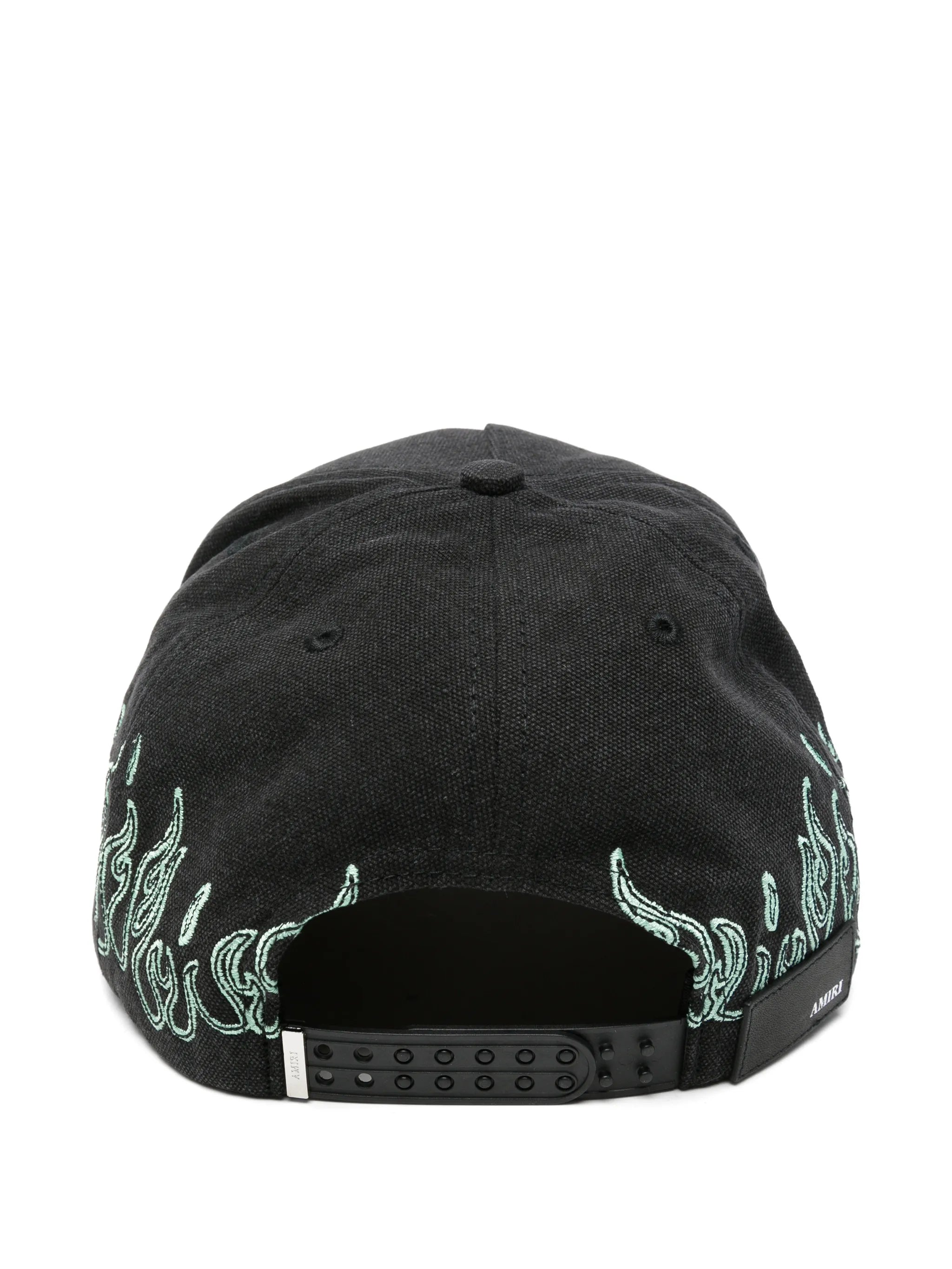 flame-embroidered logo baseball cap