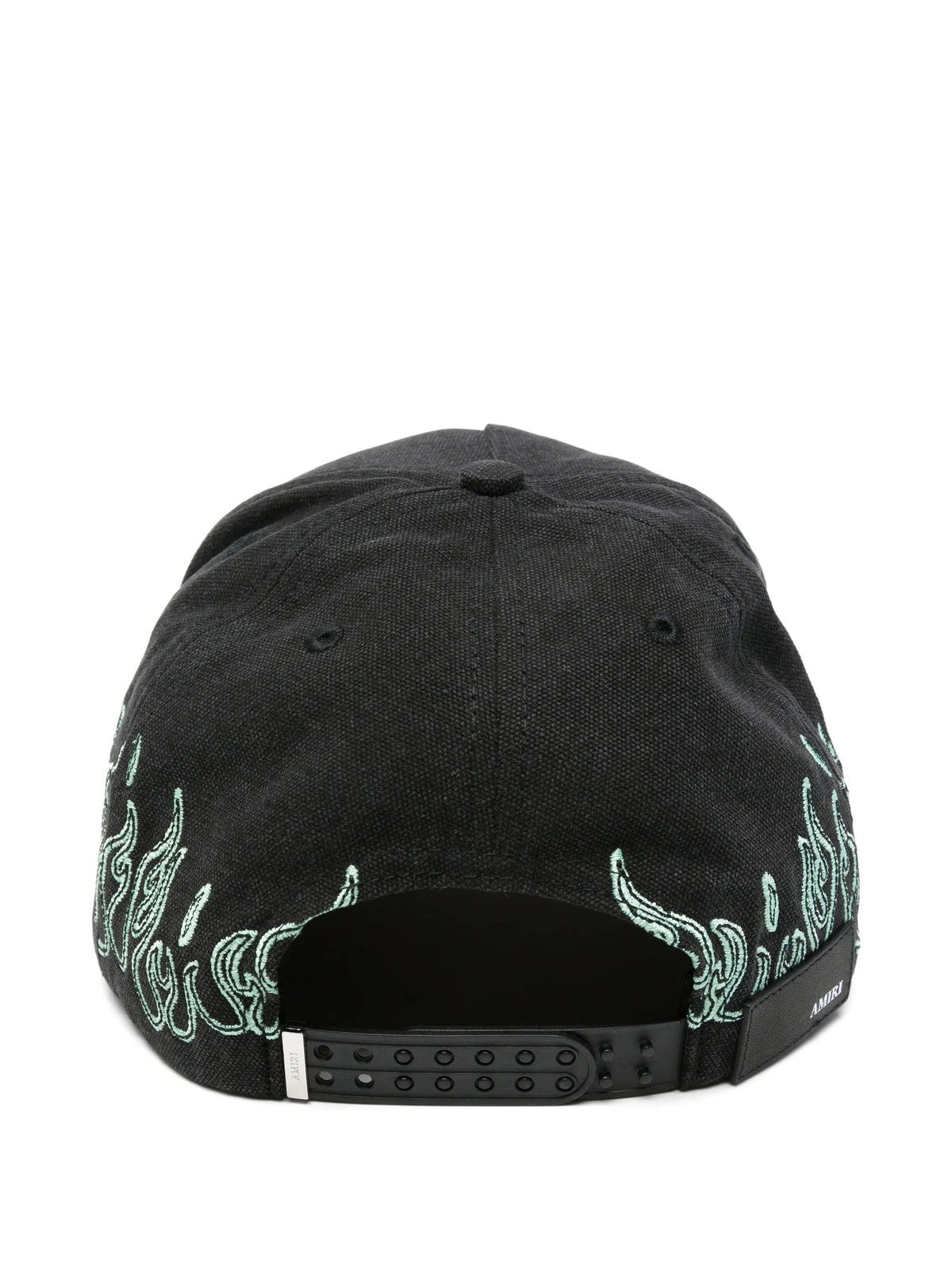 flame-embroidered logo baseball cap