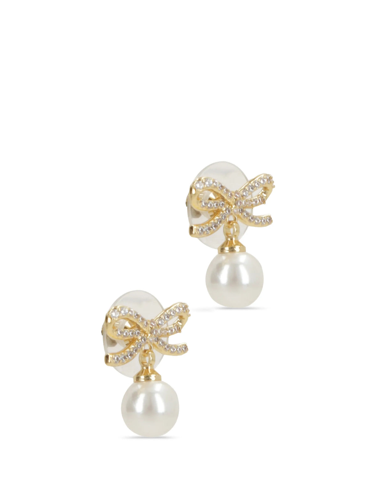 bow pearl earrings