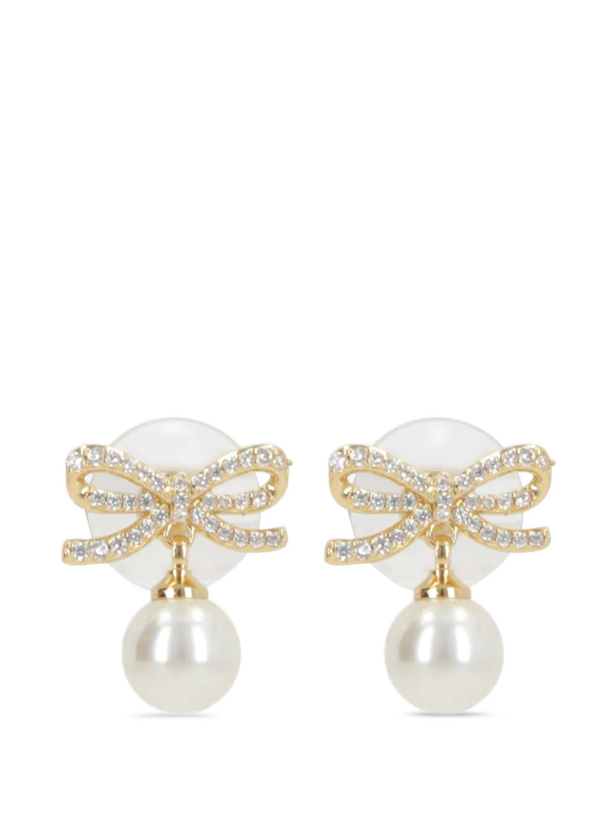 bow pearl earrings