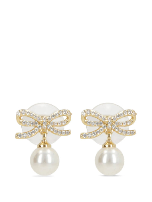 bow pearl earrings