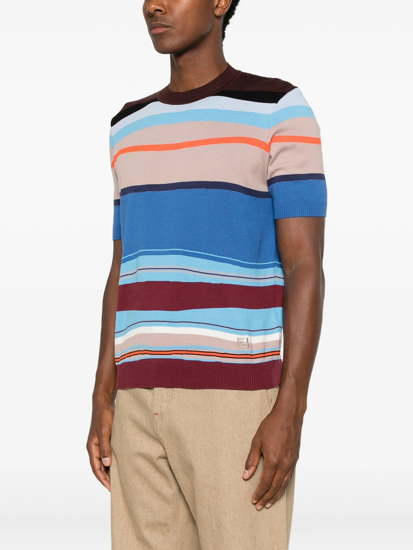 striped short-sleeve top