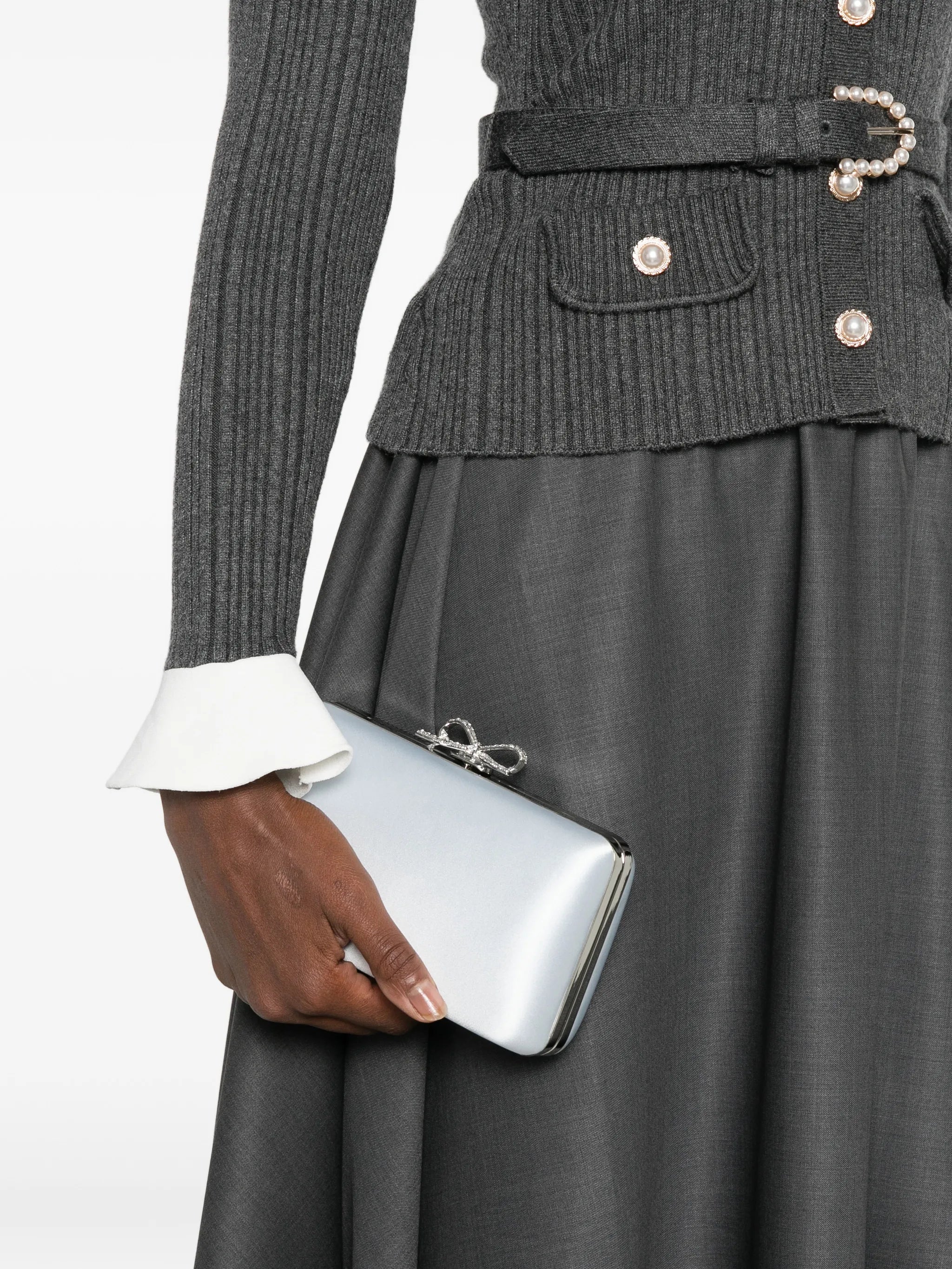 bow-detail mini clutch bag