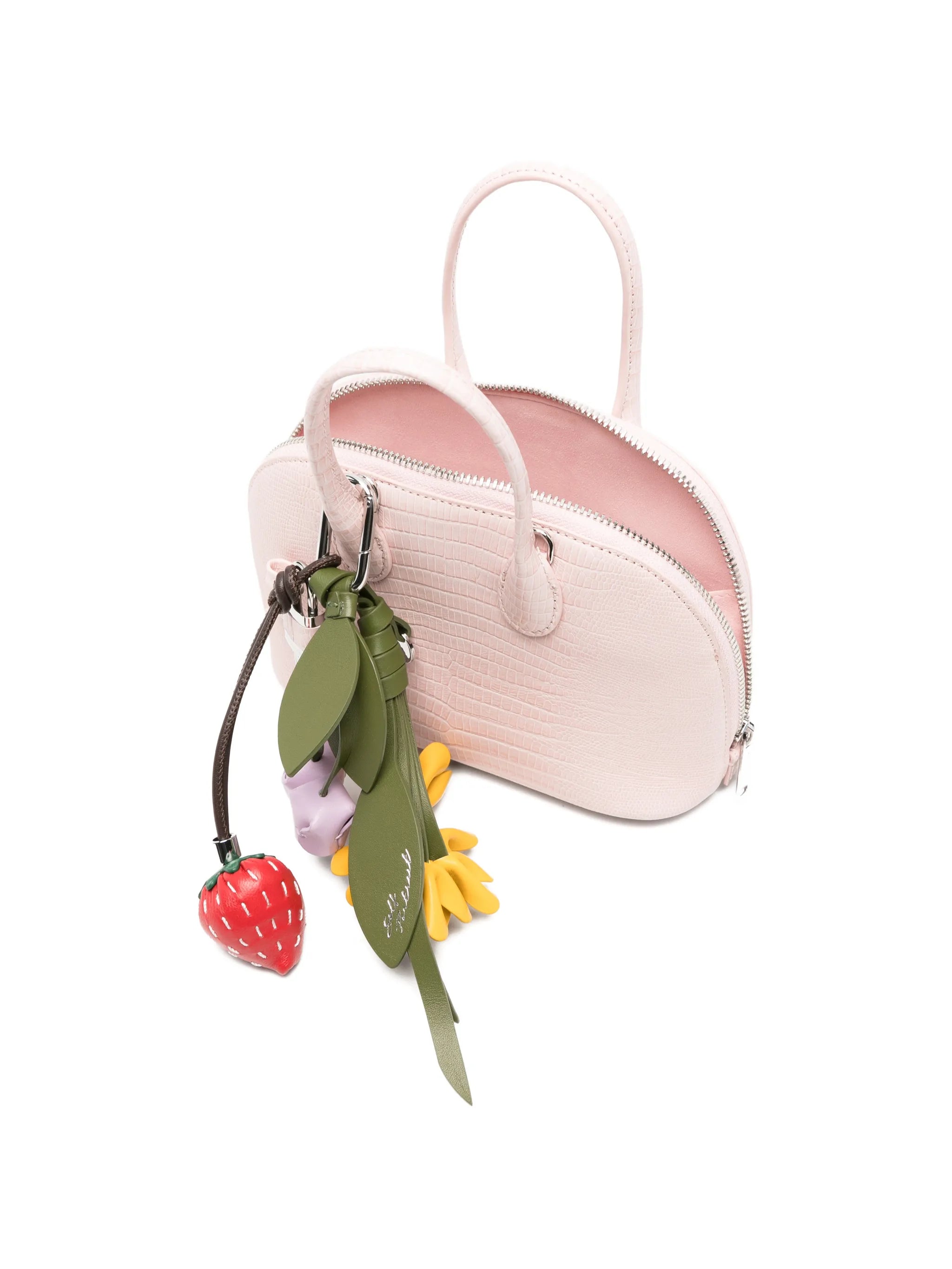 lizard-embossed leather mini tote bag