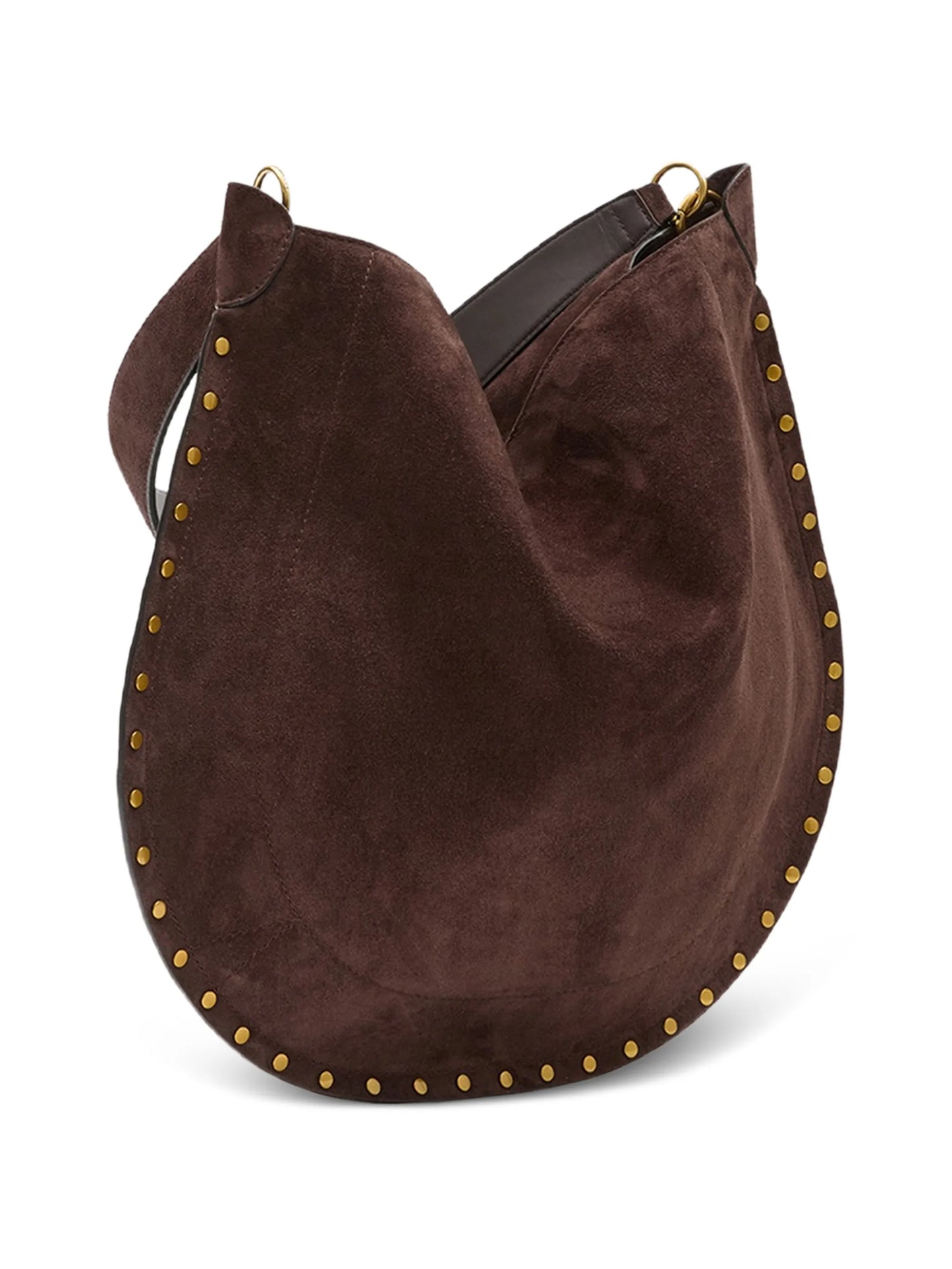 stud-embellished suede shoulder bag
