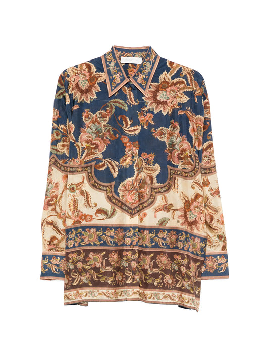 Aster floral-print silk shirt